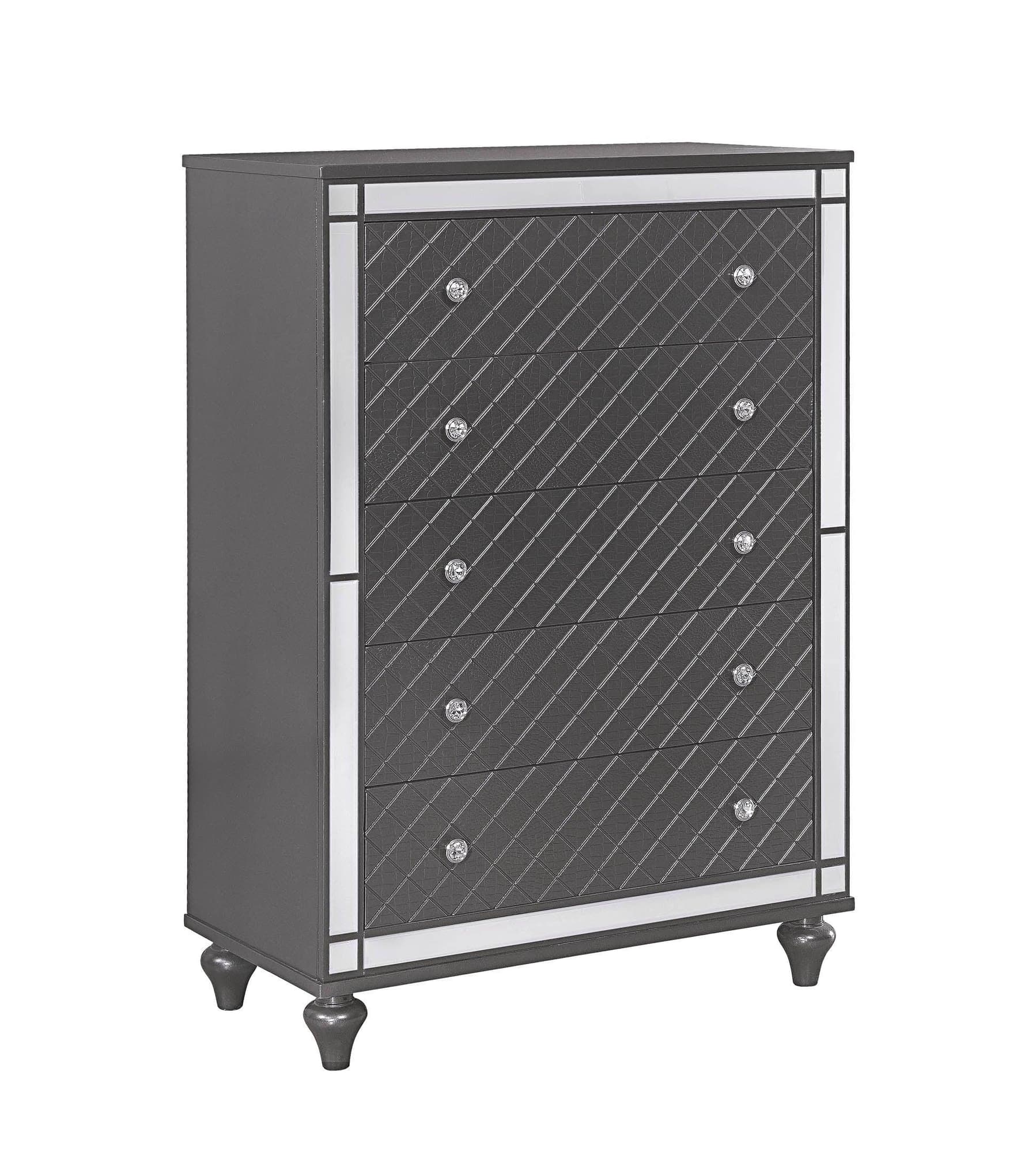 Refino Chest Gray 5 Drawers - Image 1
