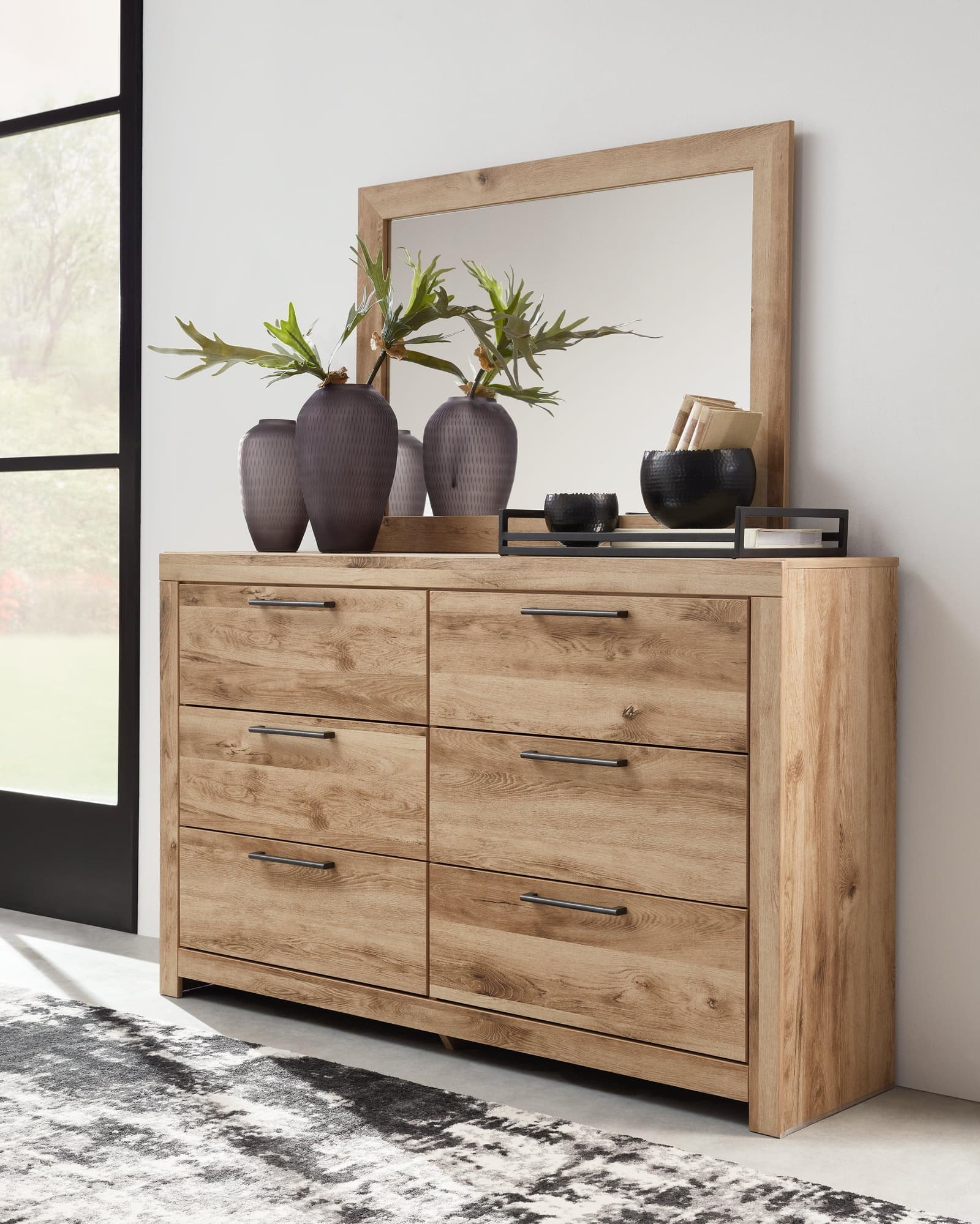 Hyanna Tan Dresser And Mirror - Image 1