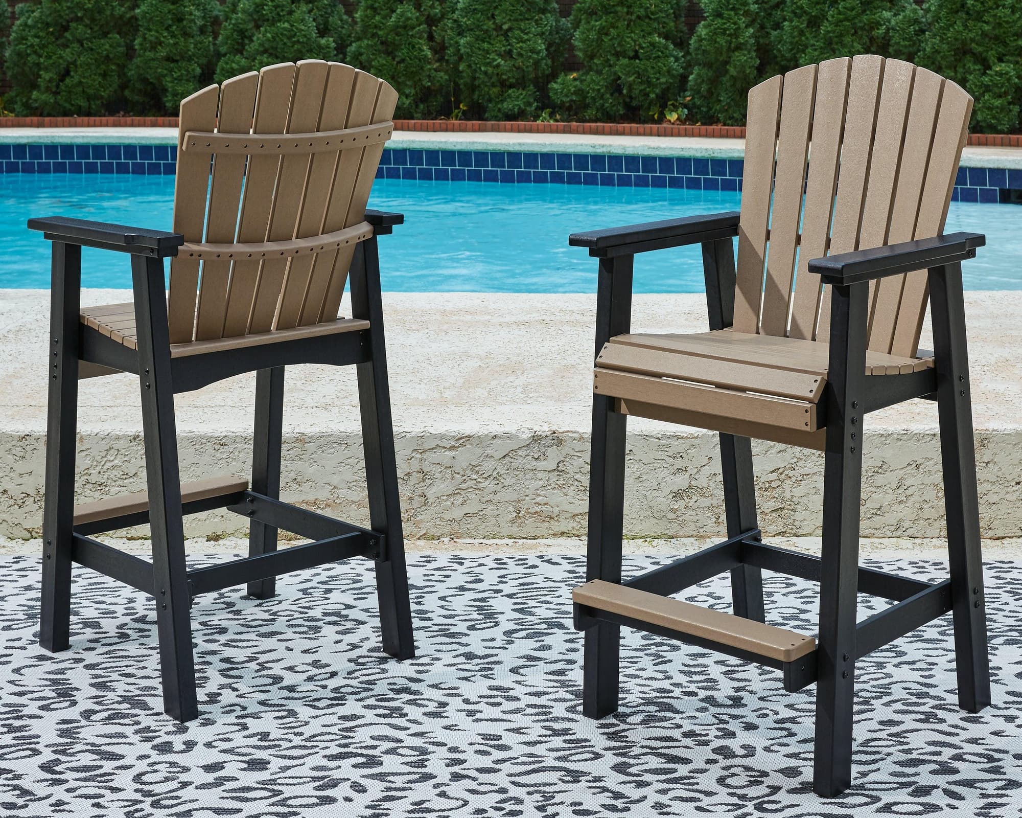 Fairen Trail Black Driftwood Barstool (Set of 2)