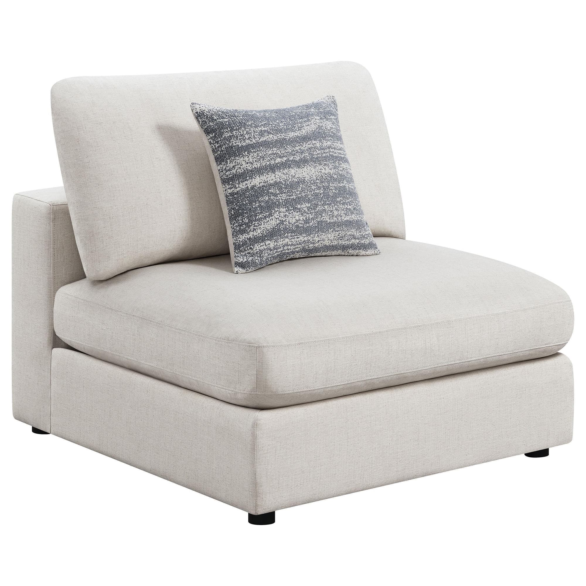 Serene Upholstered Armless Chair Beige - Image 1