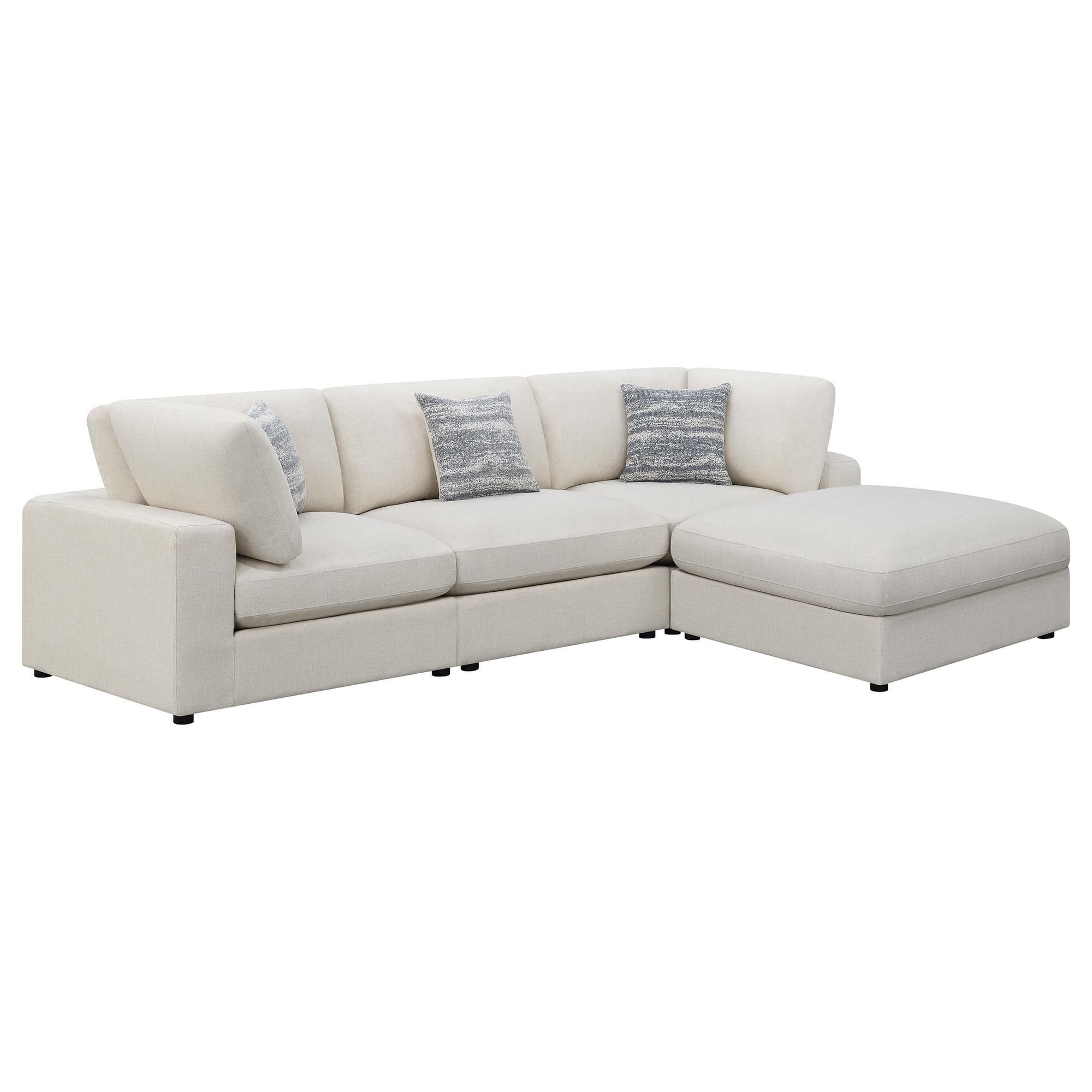 Serene 4-Piece Upholstered Modular Sectional Sofa Beige - Image 1
