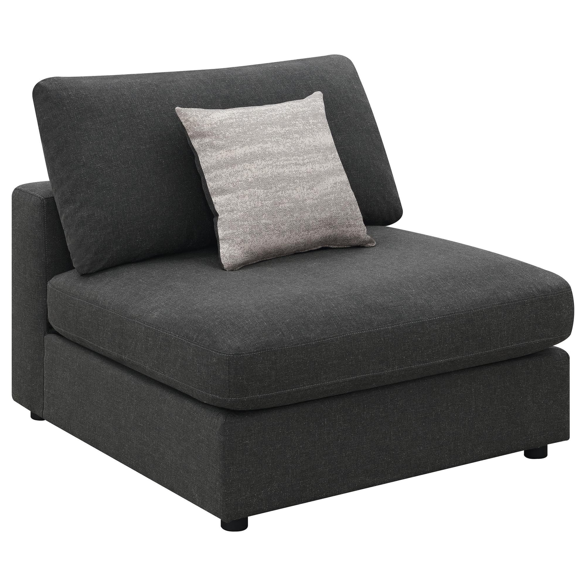 Serene Upholstered Armless Chair Charcoal - Image 1