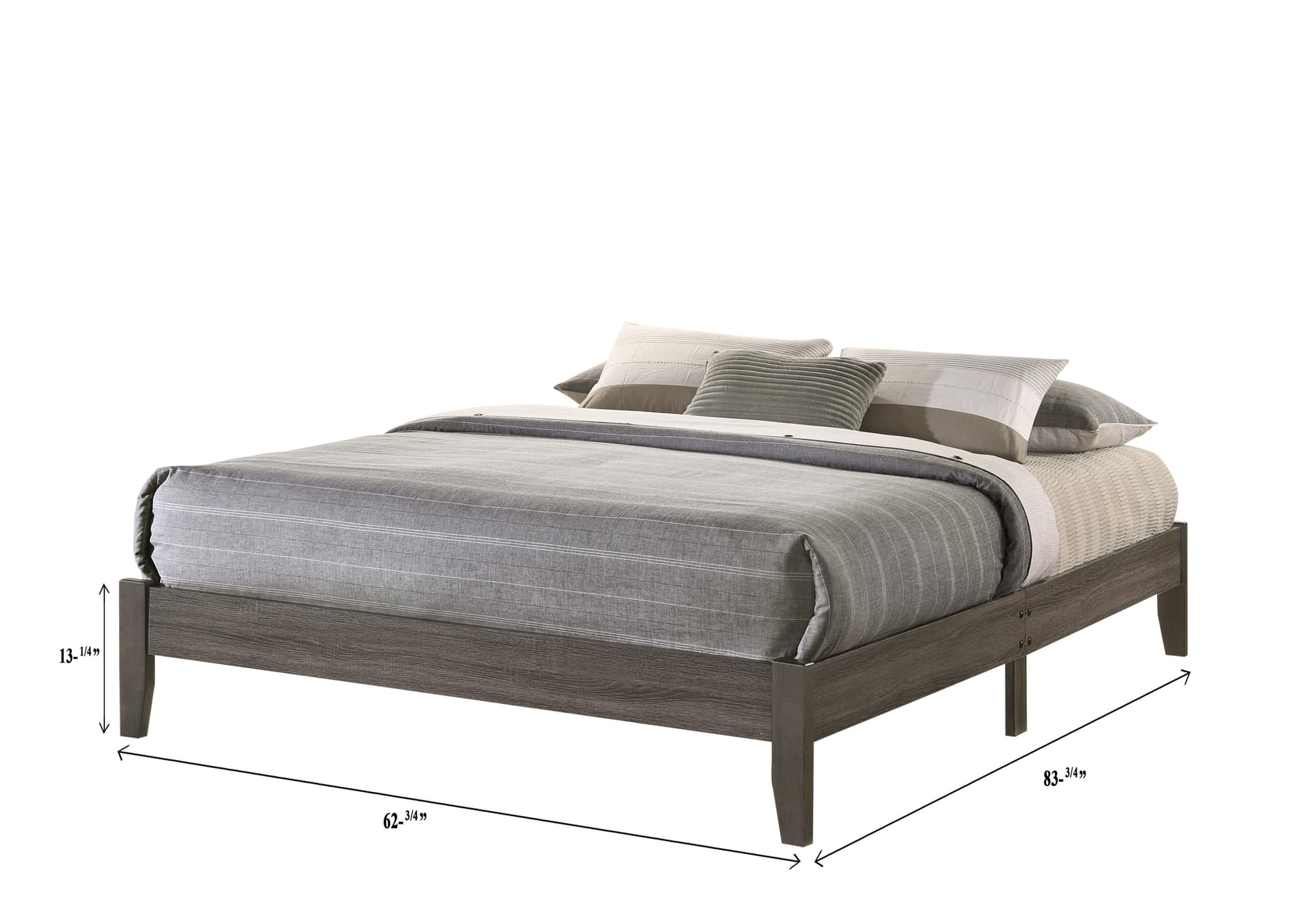 Skyler Gray Platform King Bed - Image 1