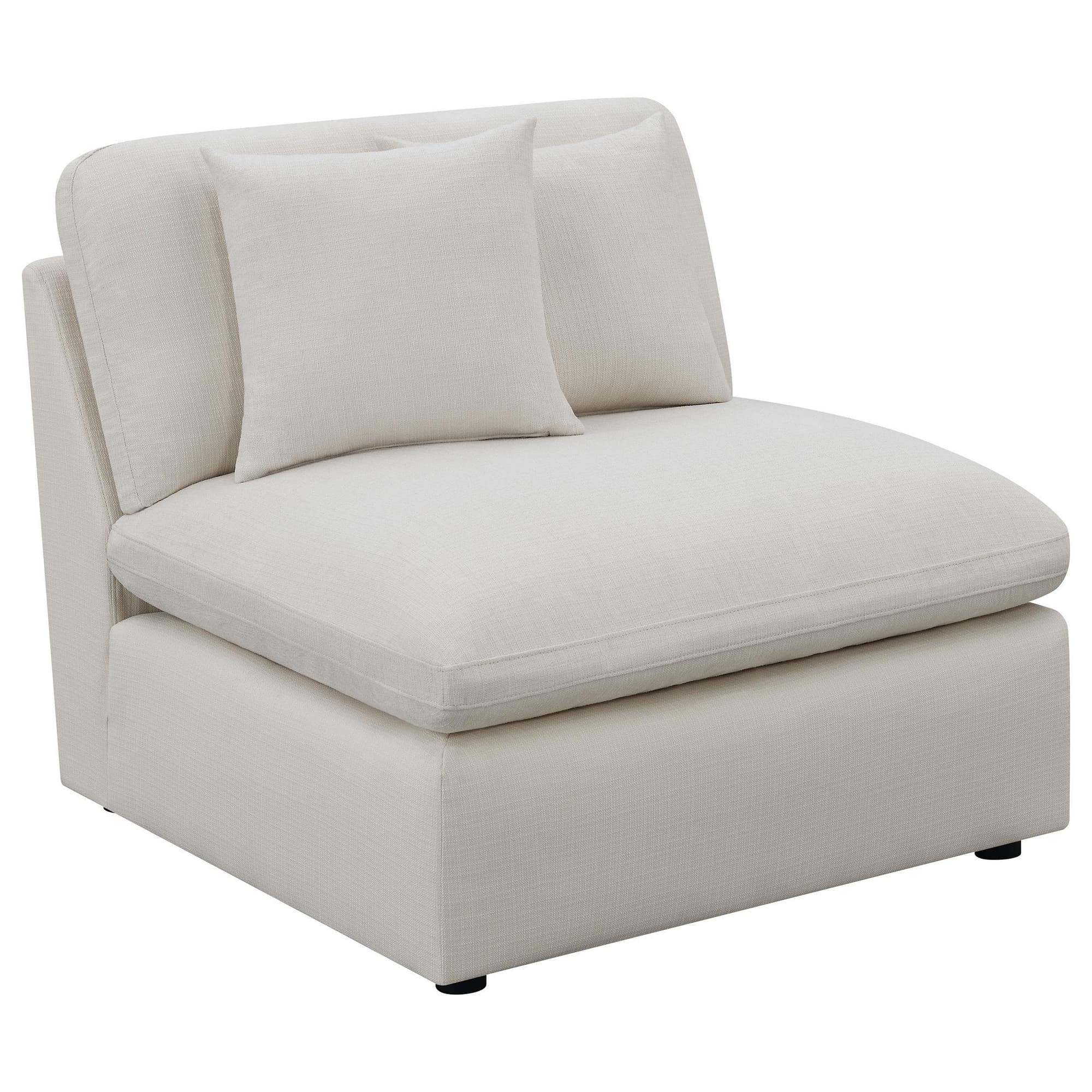Hobson Upholstered Armless Chair Ivory - Image 1