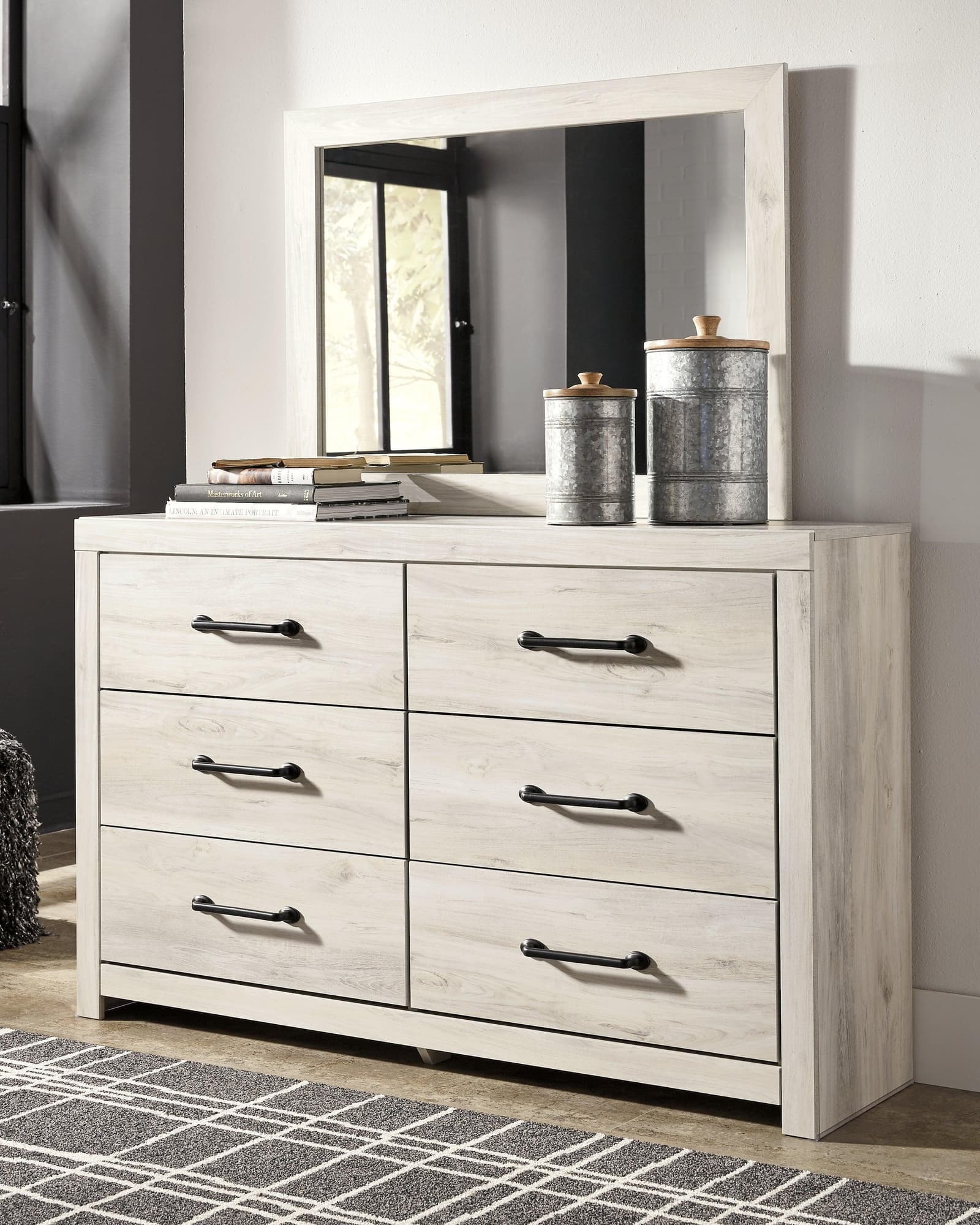 Cambeck Whitewash Dresser And Mirror - Image 1