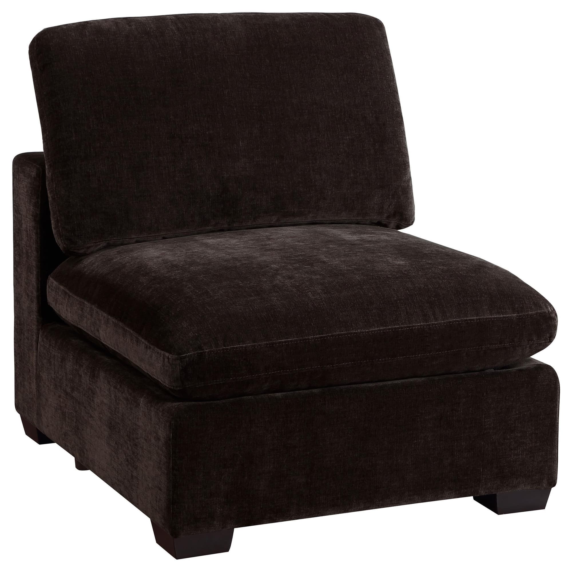 Lakeview Upholstered Armless Chair Dark Chocolate - Image 1