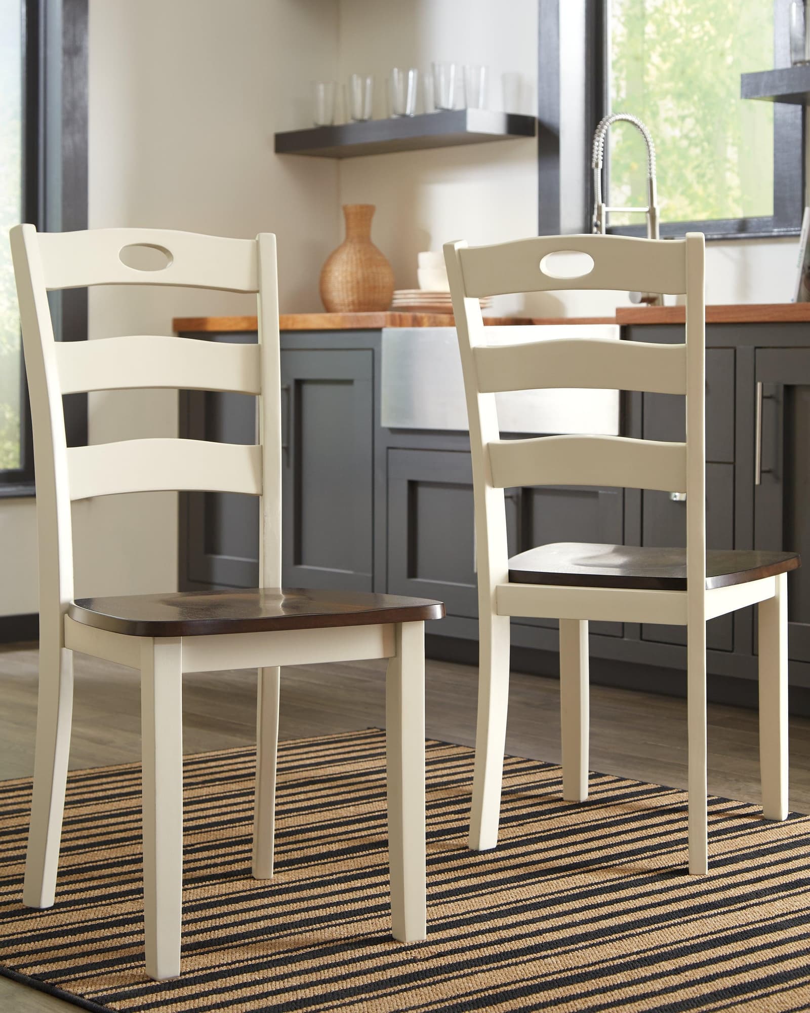 Woodanville Cream Brown Dining Chair - Image 1