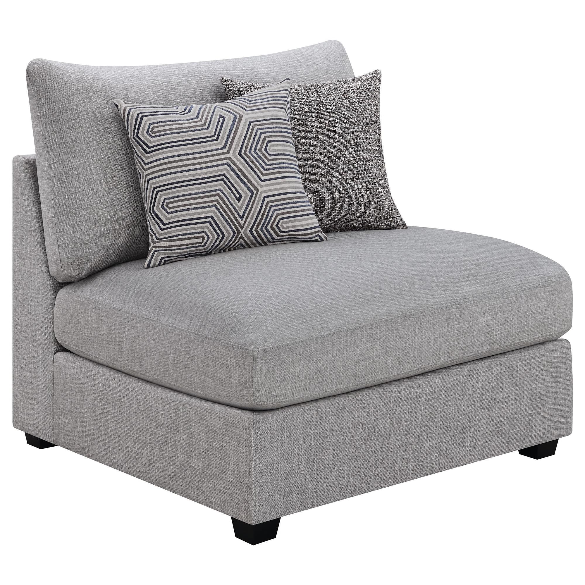 Cambria Upholstered Armless Chair Grey - Image 1