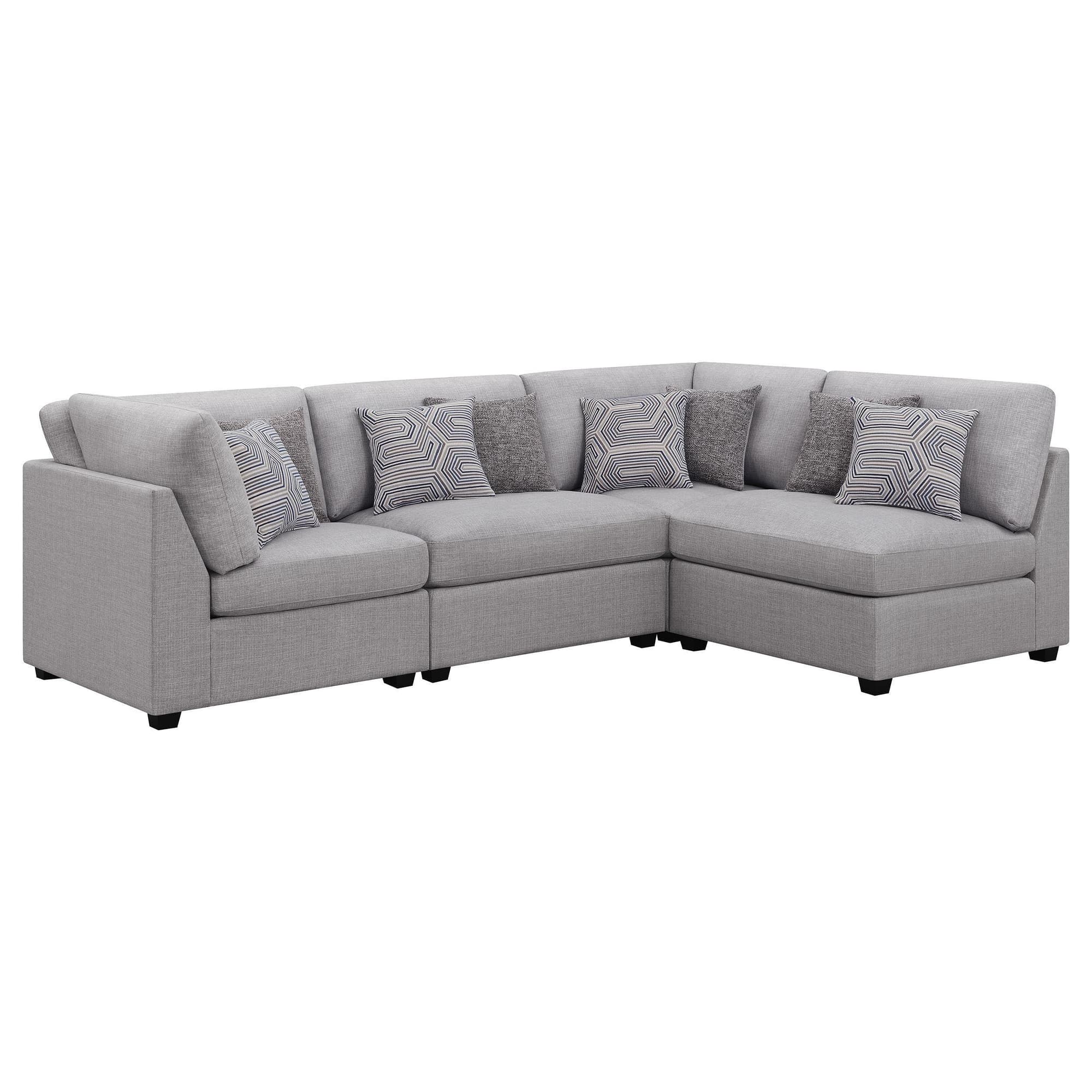 Cambria 4-Piece Upholstered Modular Sectional Sofa Grey - Image 1