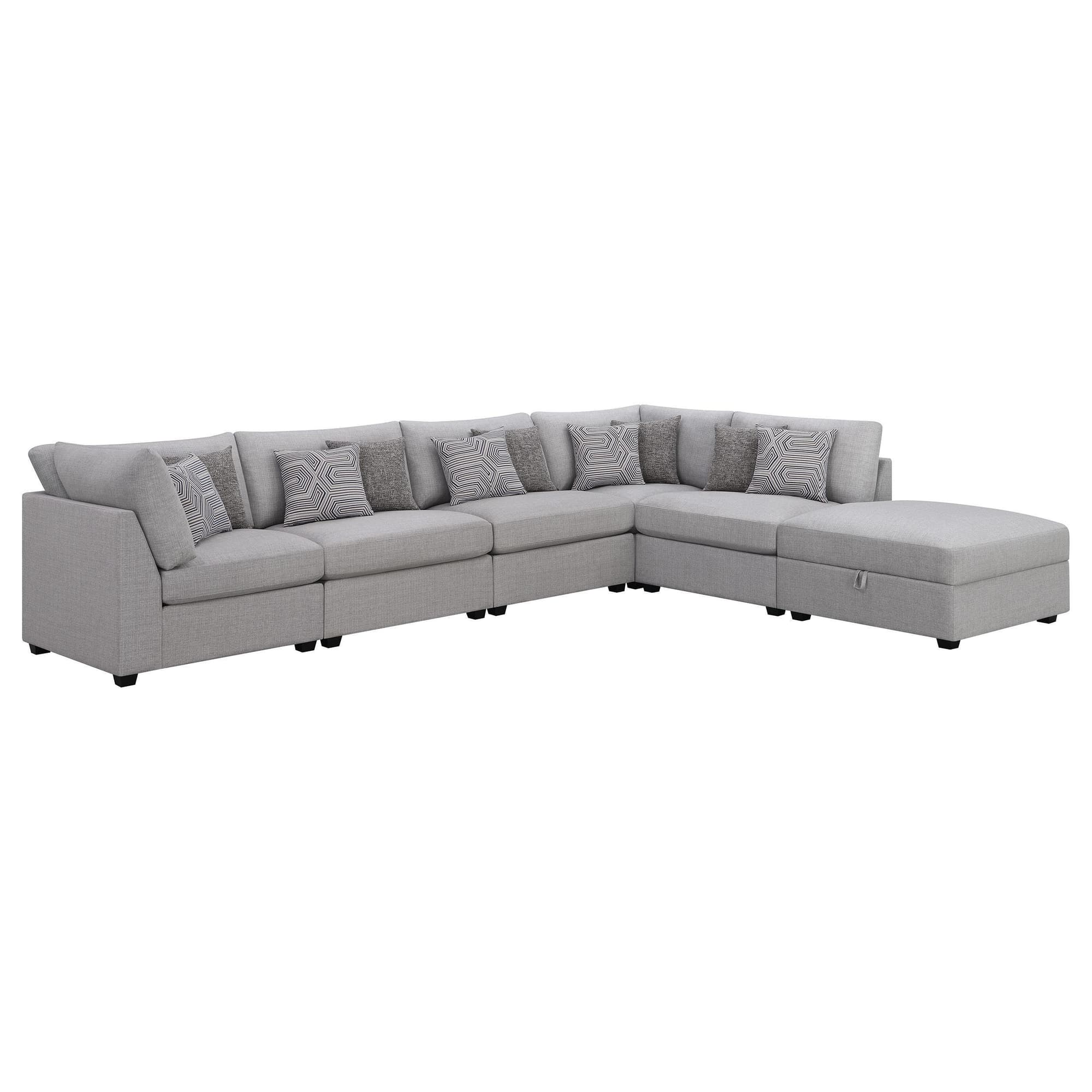 Cambria 6-Piece Upholstered Modular Sectional Sofa Grey - Image 1