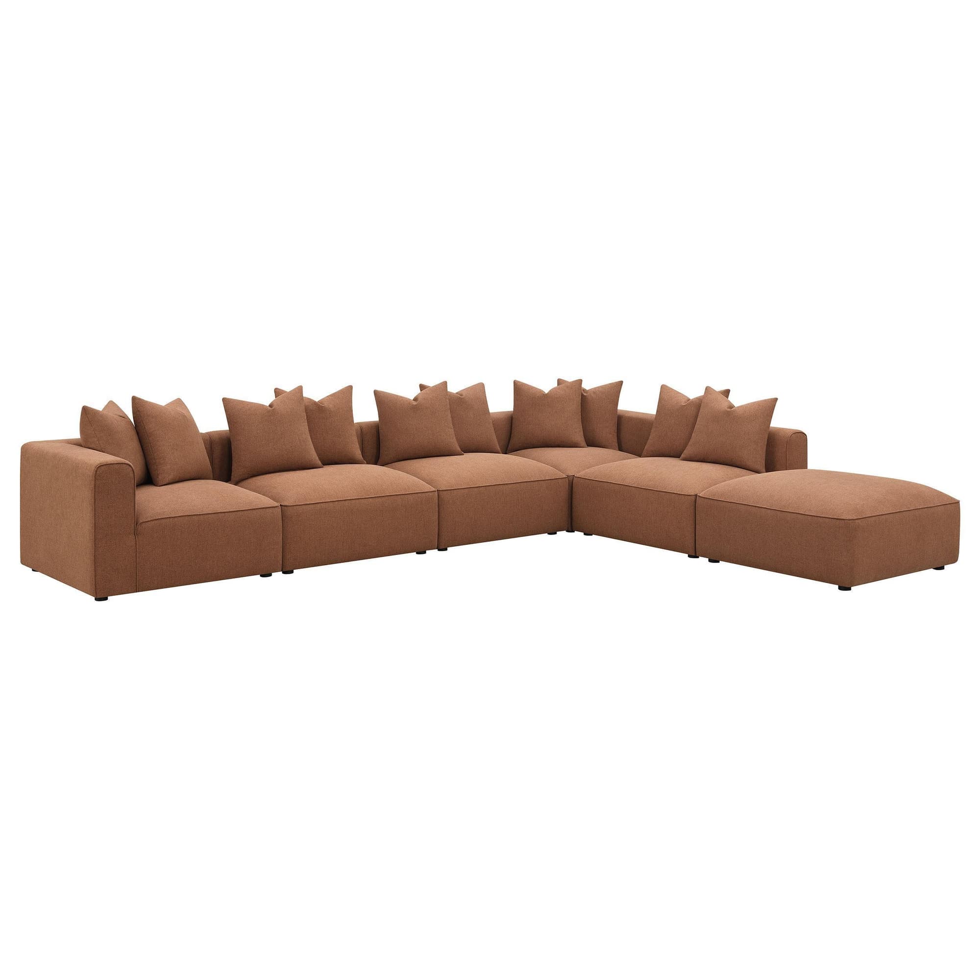 Jennifer 6-Piece Upholstered Modular Sectional Terracotta - Image 1