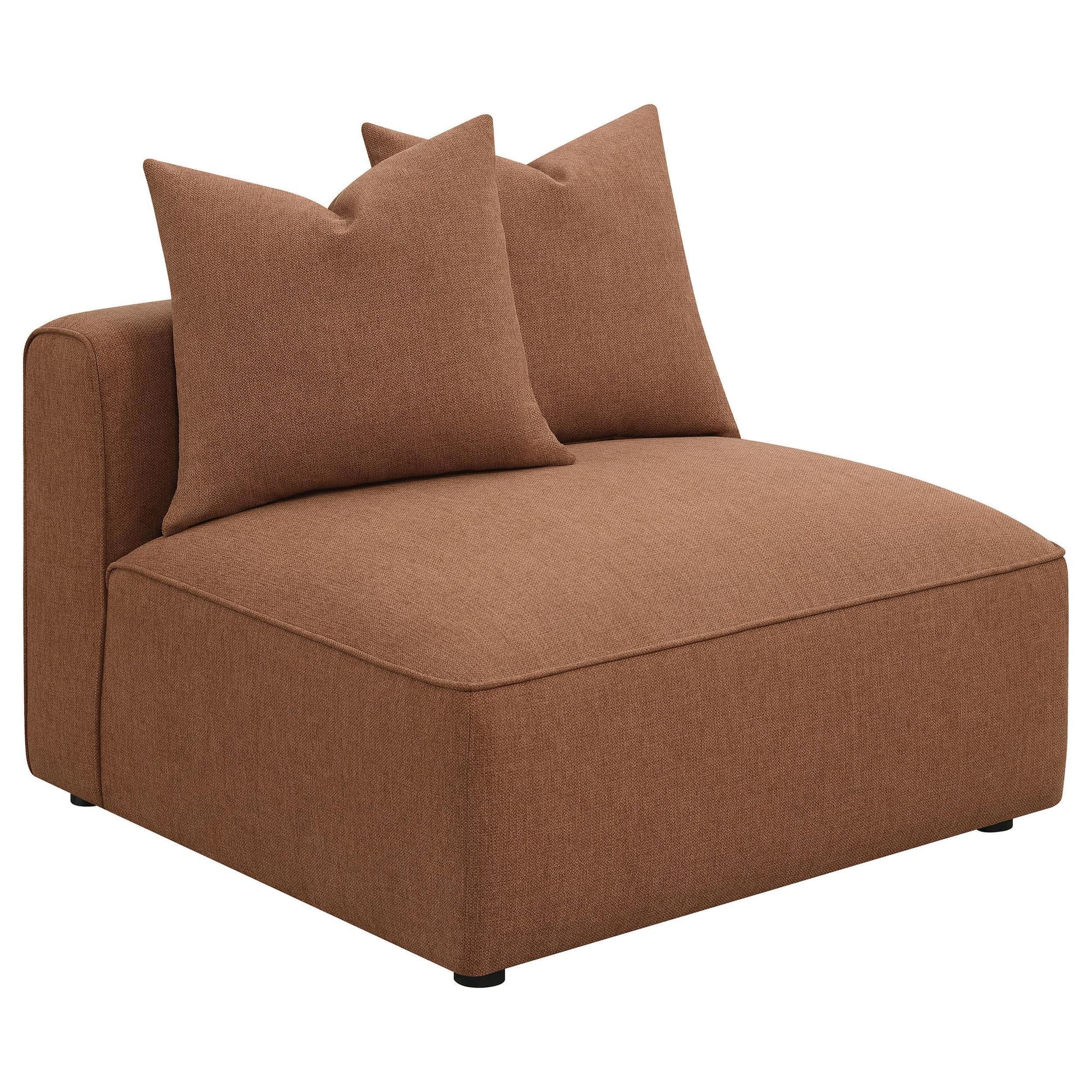 Jennifer Upholstered Armless Chair Terracotta - Image 1