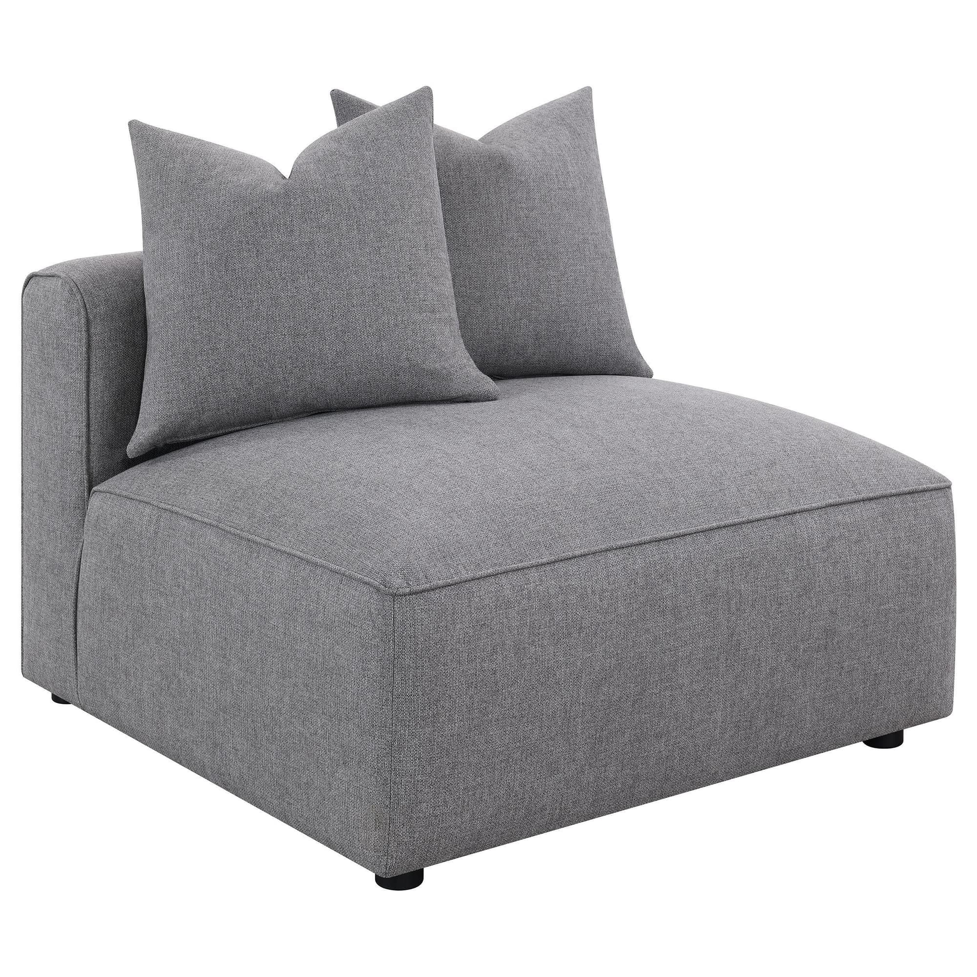 Jennifer Upholstered Armless Chair Grey - Image 1