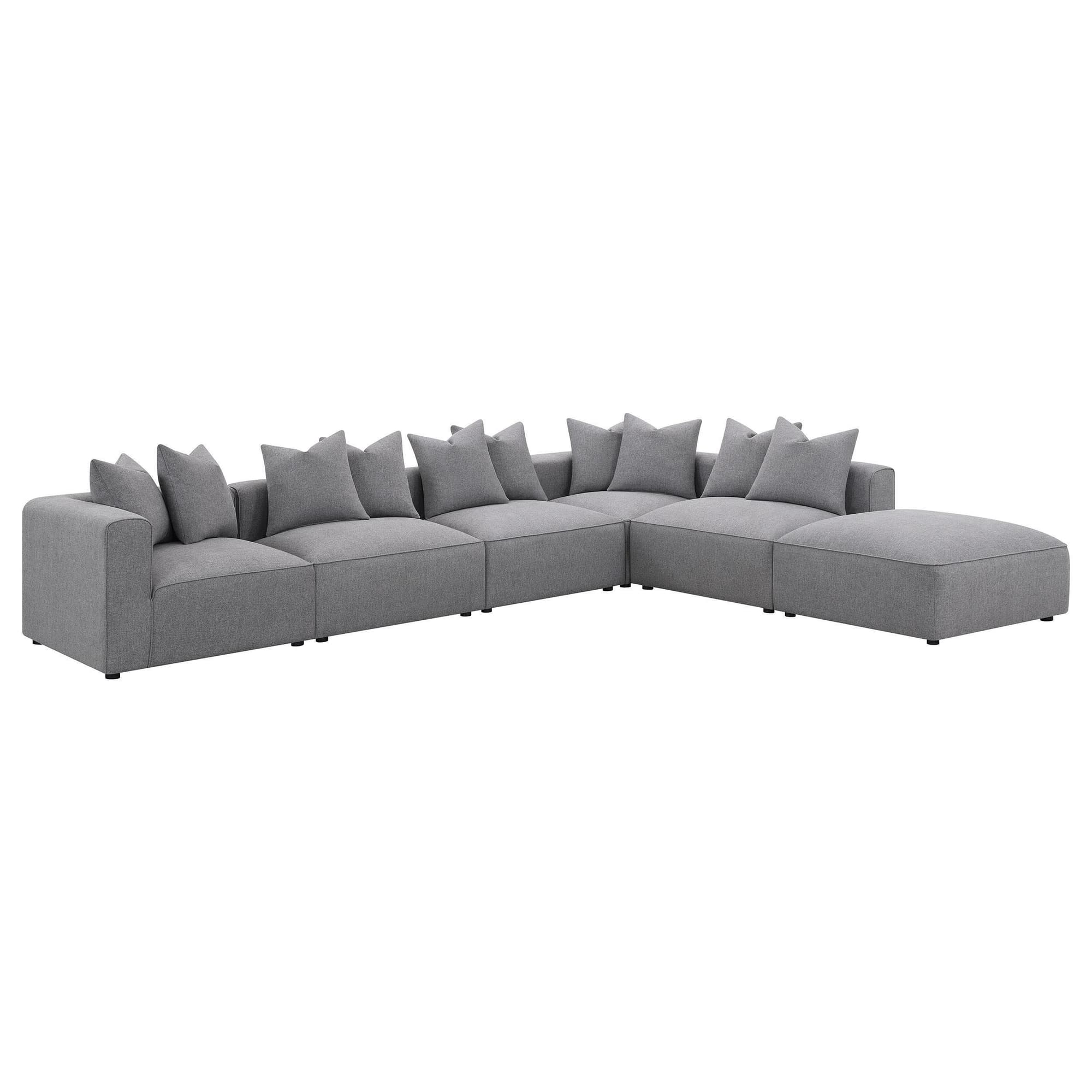 Jennifer 6-Piece Upholstered Modular Sectional Grey - Image 1