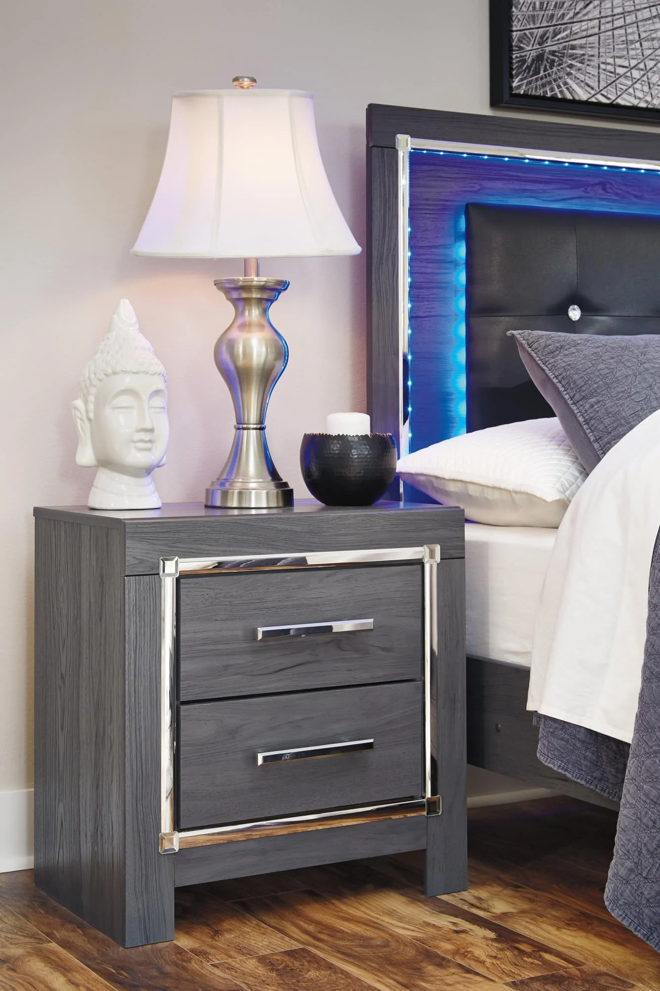 Lodanna Gray Nightstand - Image 1