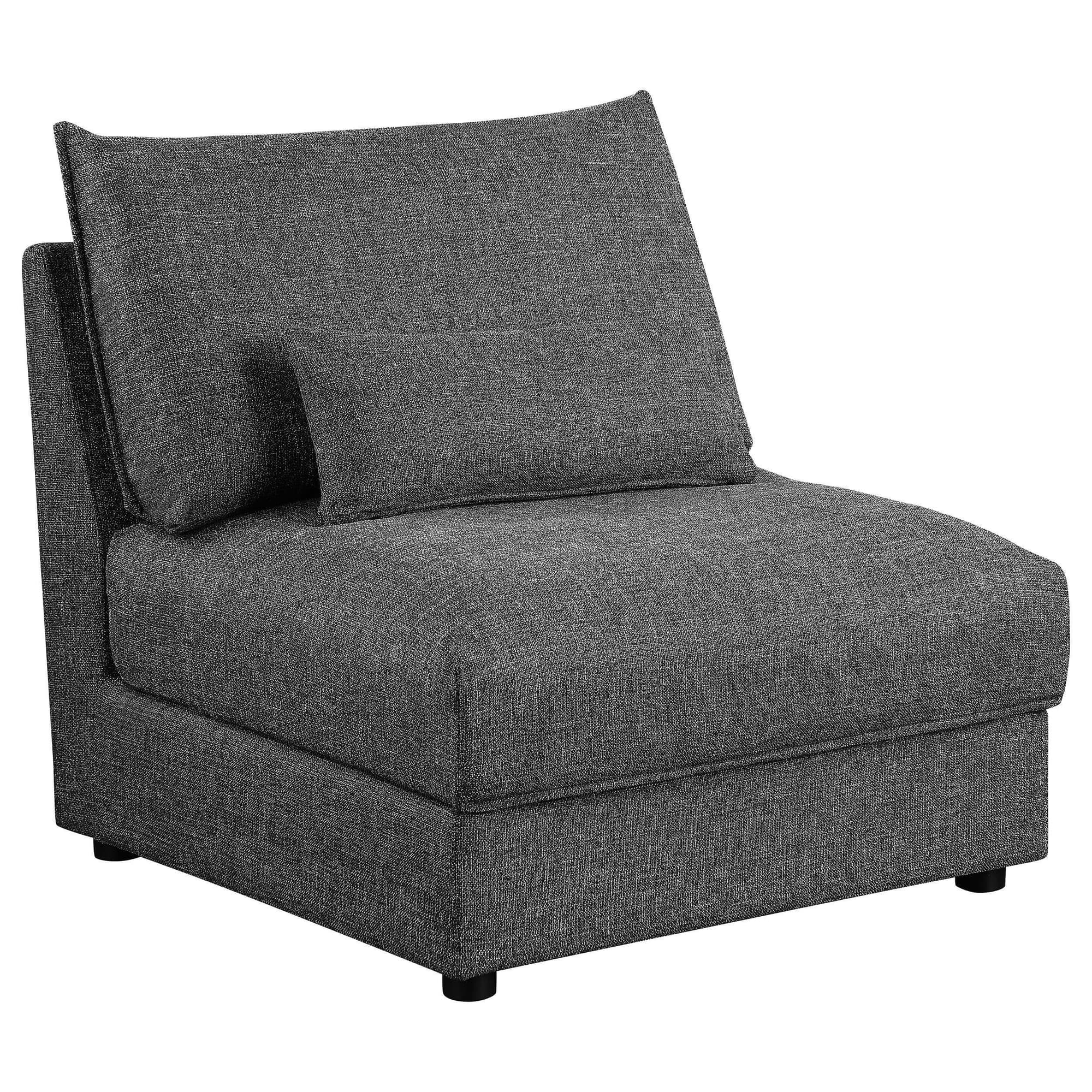 Sasha Upholstered Armless Chair Barely Black - Image 1
