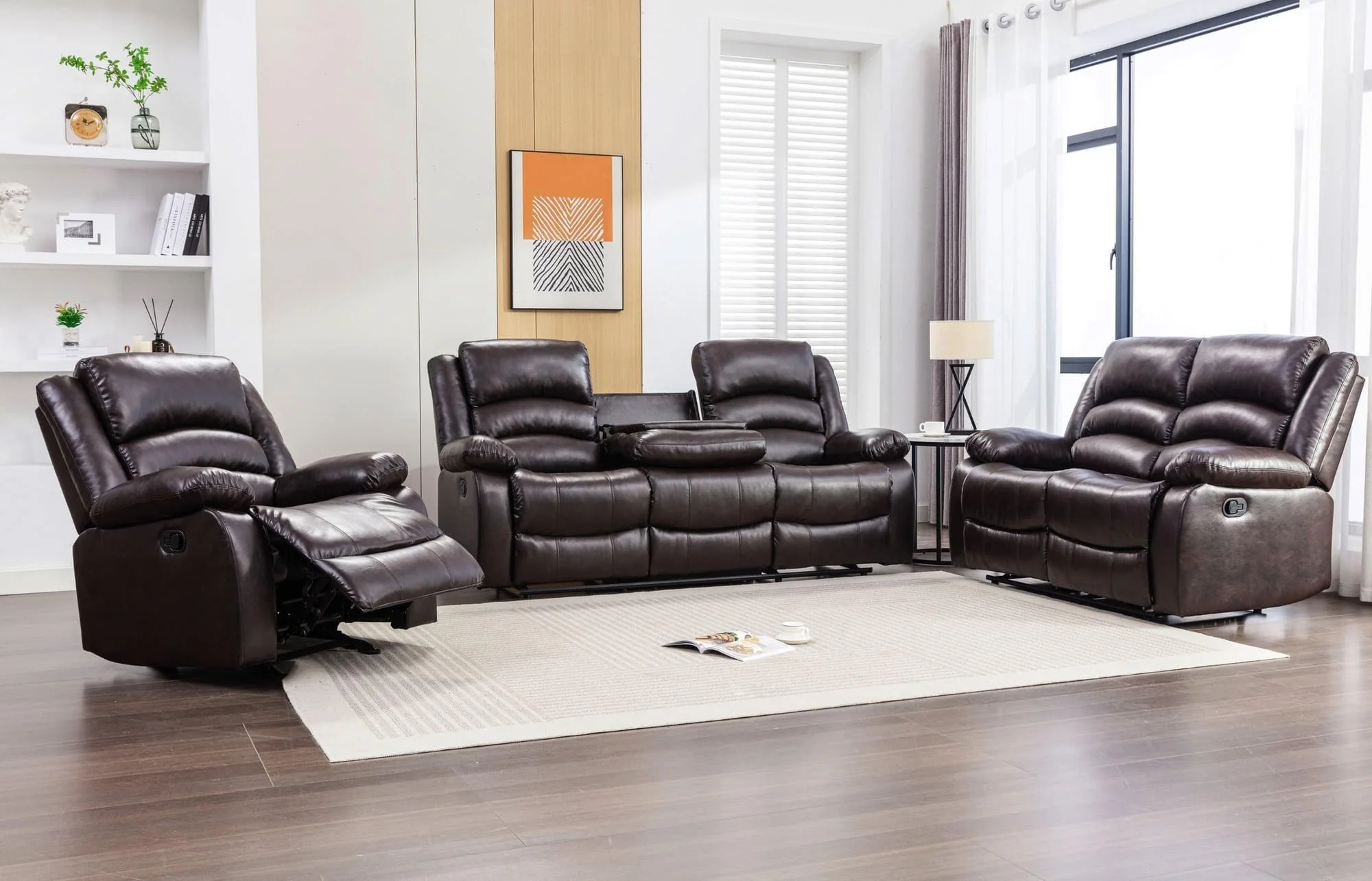 Dynamo Espresso 3-Piece Reclining Set - Image 1