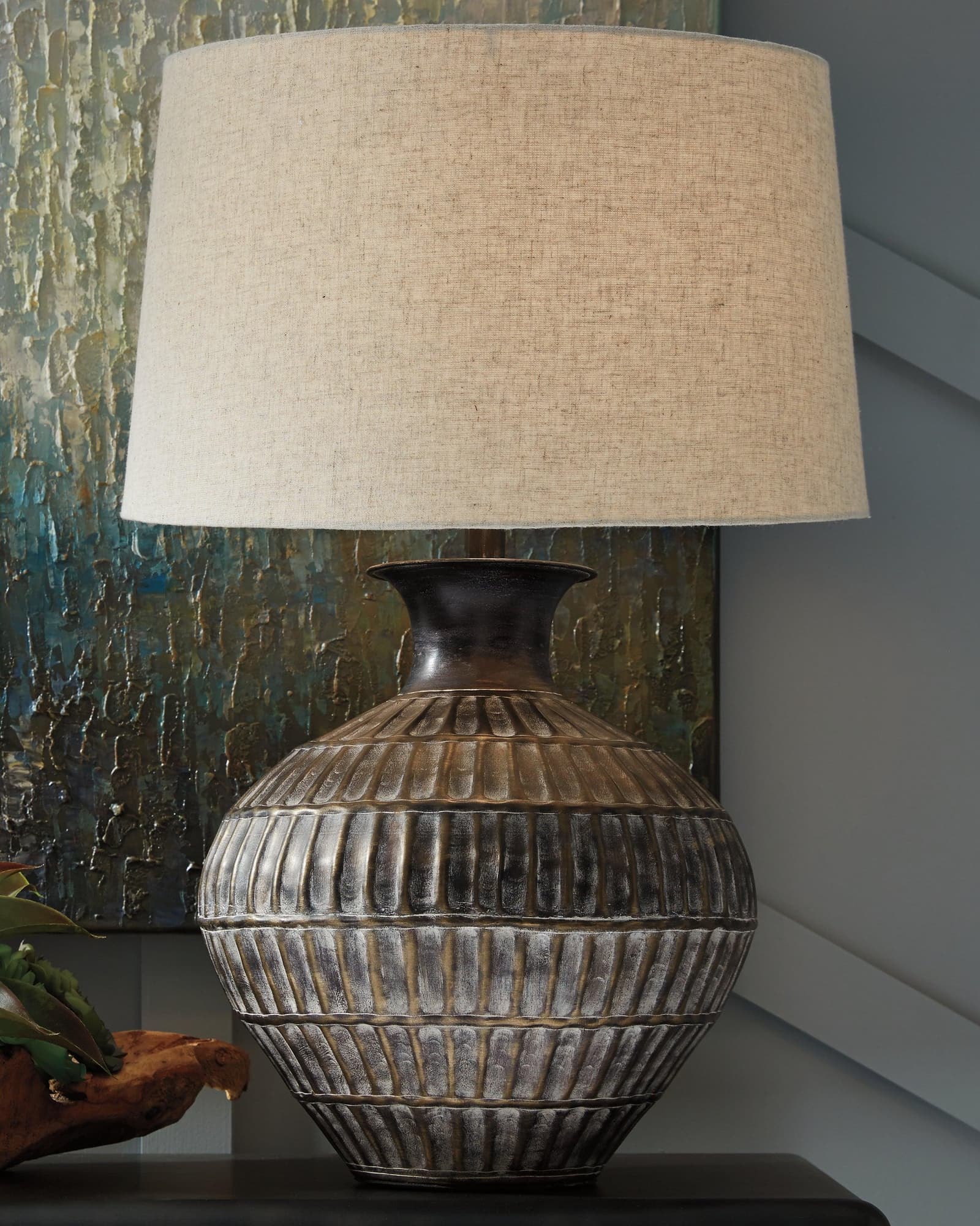 Magan Antique Bronze Finish Table Lamp - Image 1