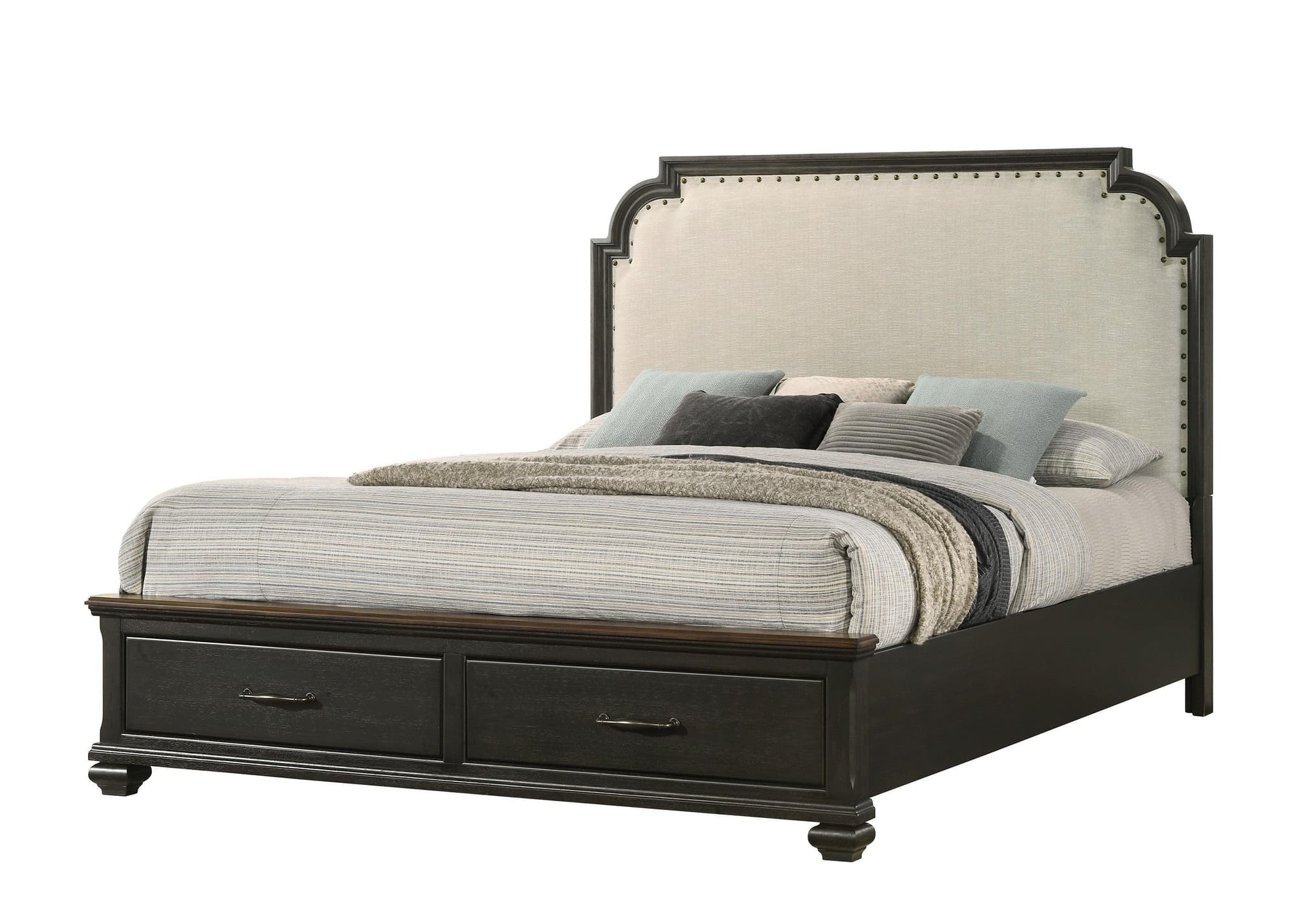 Hamilton Brown Fabric Storage King Bed - Image 1