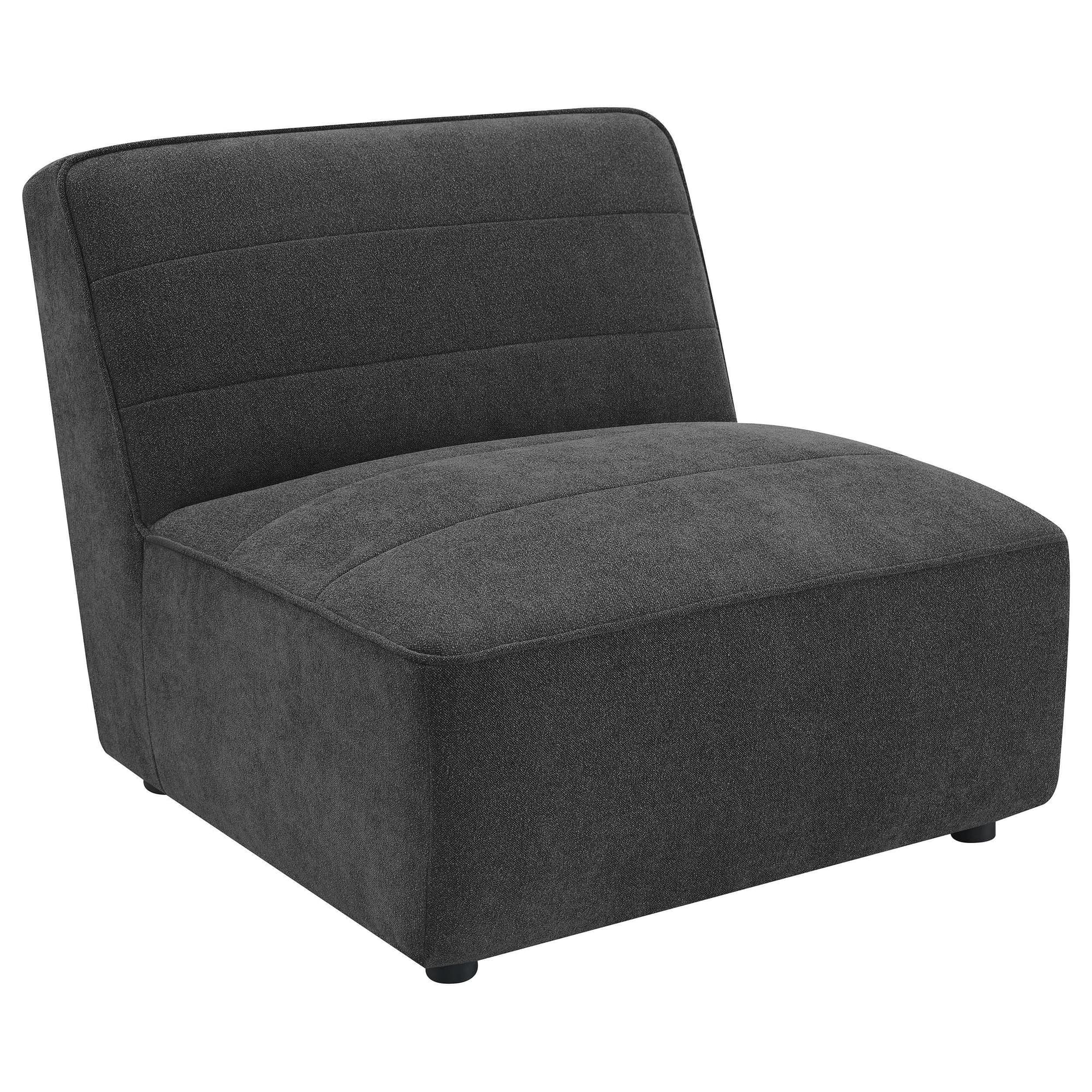 Sunny Upholstered Armless Chair Dark Charcoal - Image 1