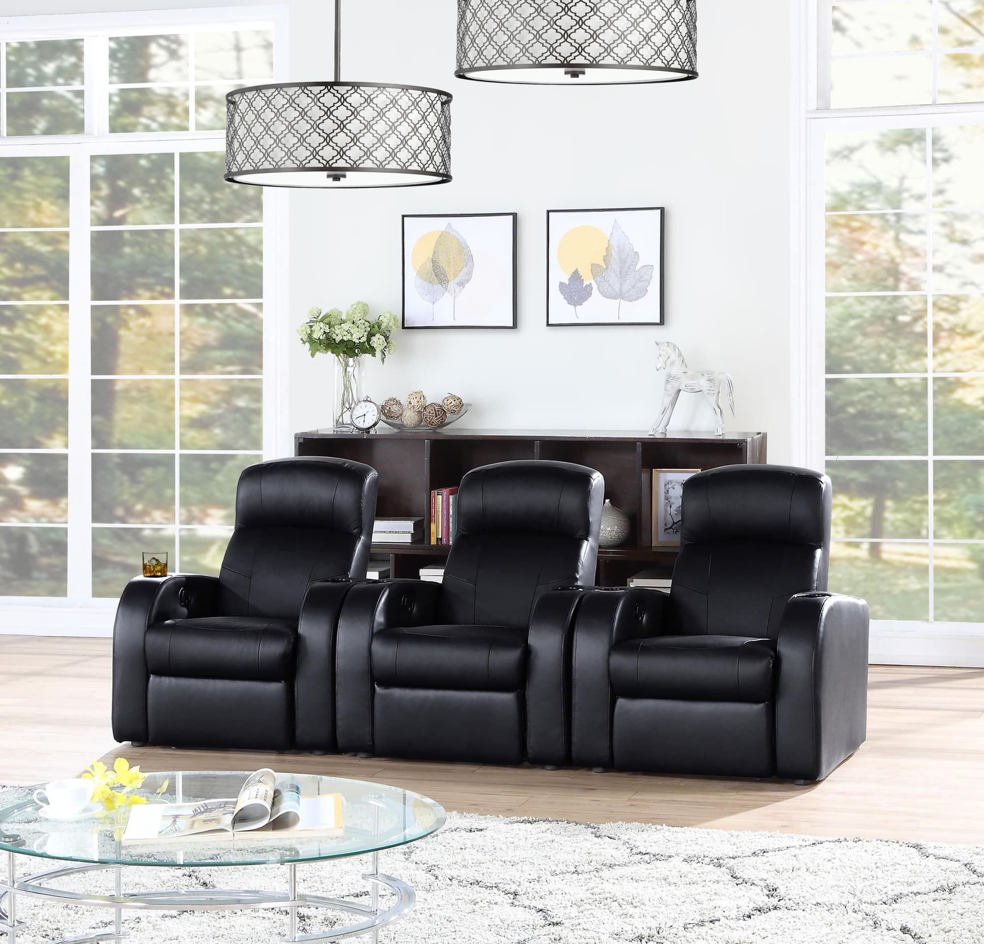 Cyrus 3-Piece Upholstered Home Theater Seating - Image 1