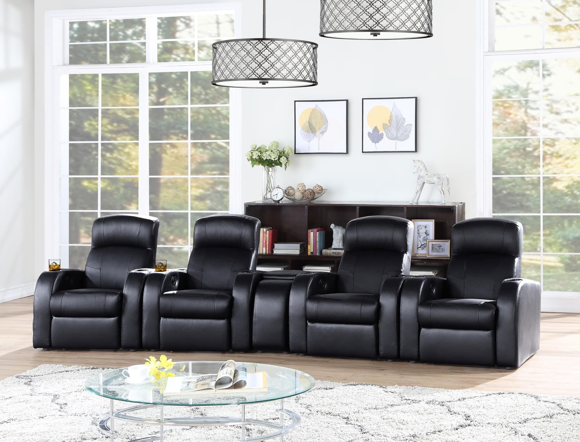 Cyrus 5-Piece Upholstered Home Theater Seating - Image 1