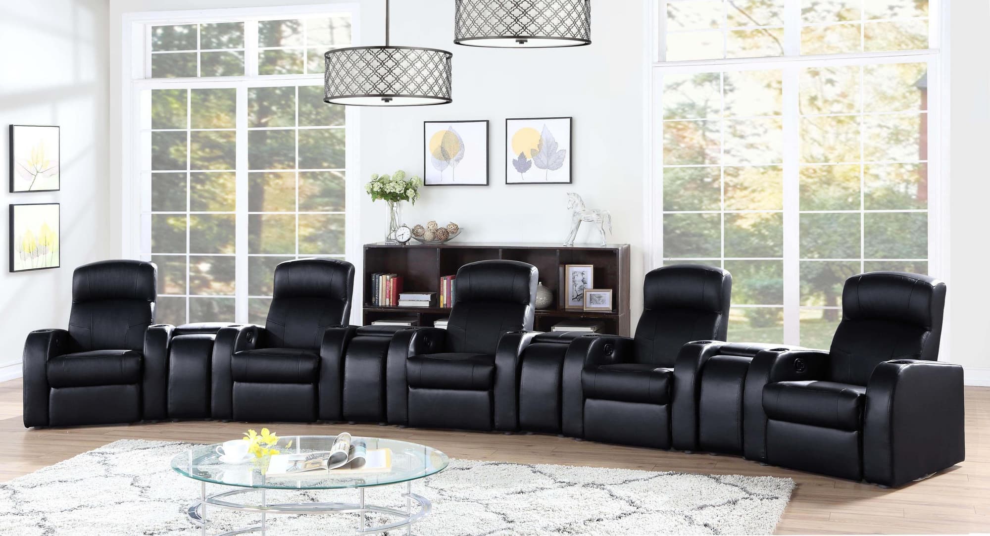 Cyrus 9-Piece Upholstered Home Theater Seating