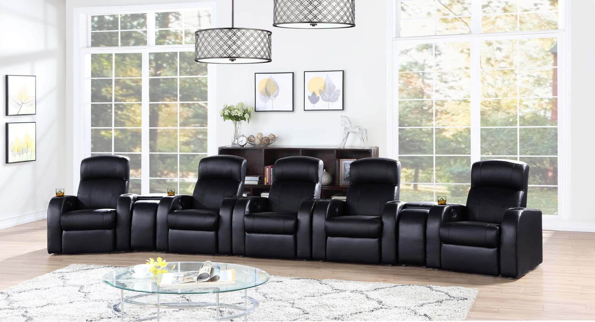 Cyrus 7-Piece Upholstered Home Theater Seating