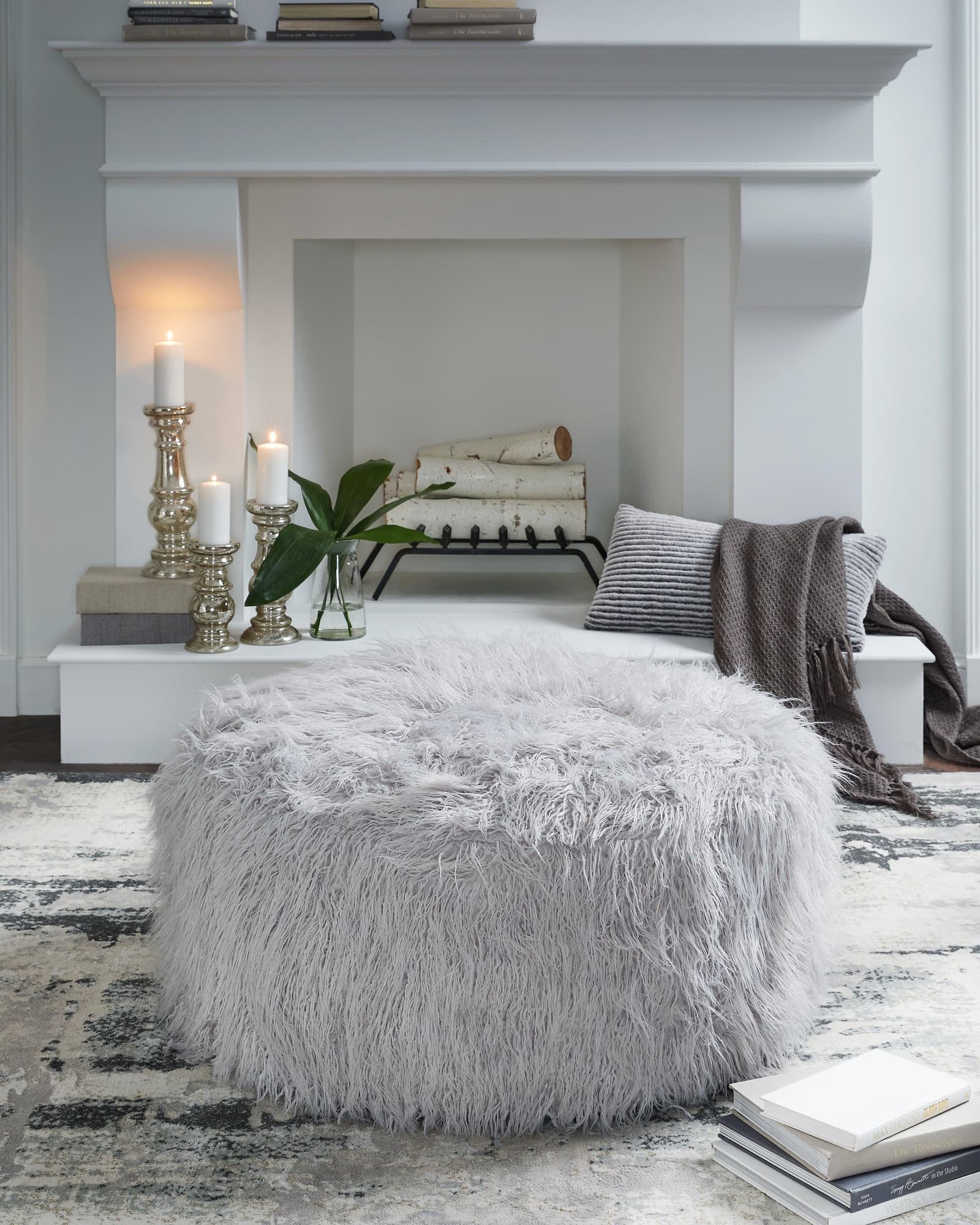Galice Light Gray Oversized Accent Ottoman - Image 1