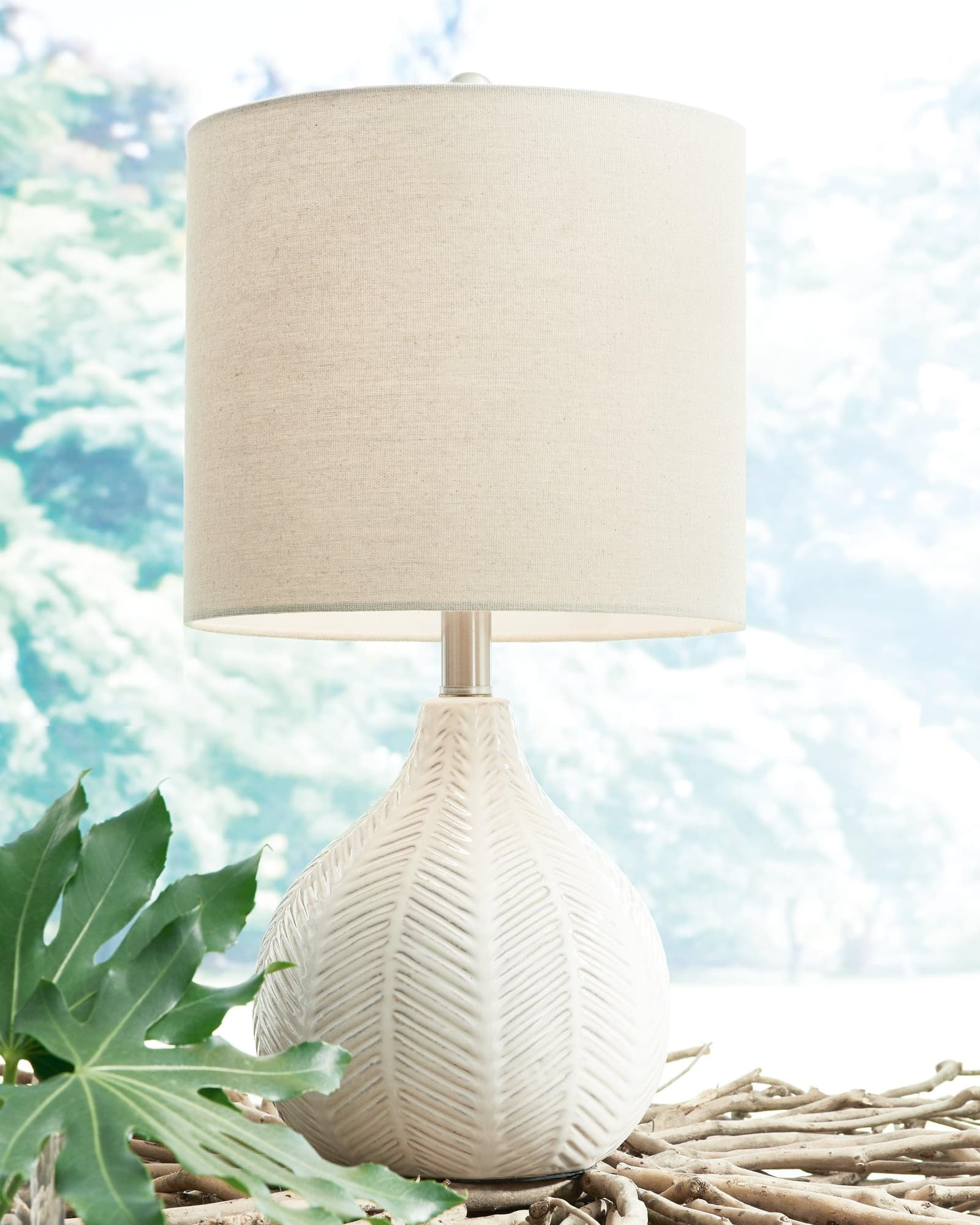 Rainermen Off White Table Lamp - Image 1