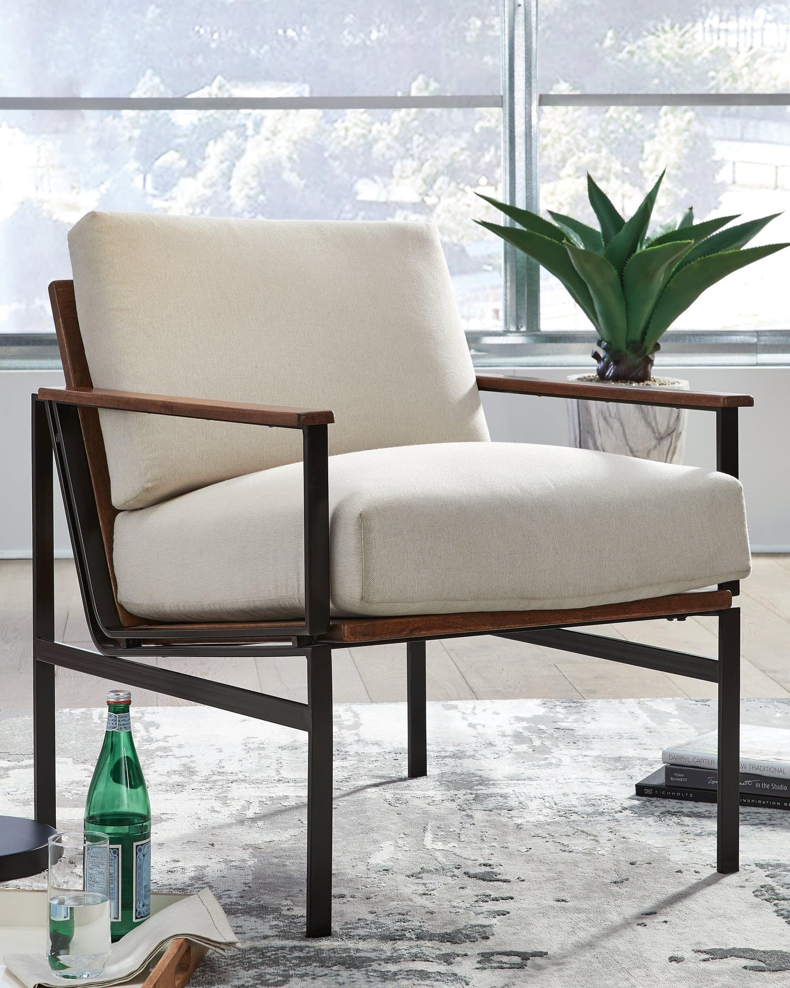 Tilden Ivory Brown Accent Chair - Image 1