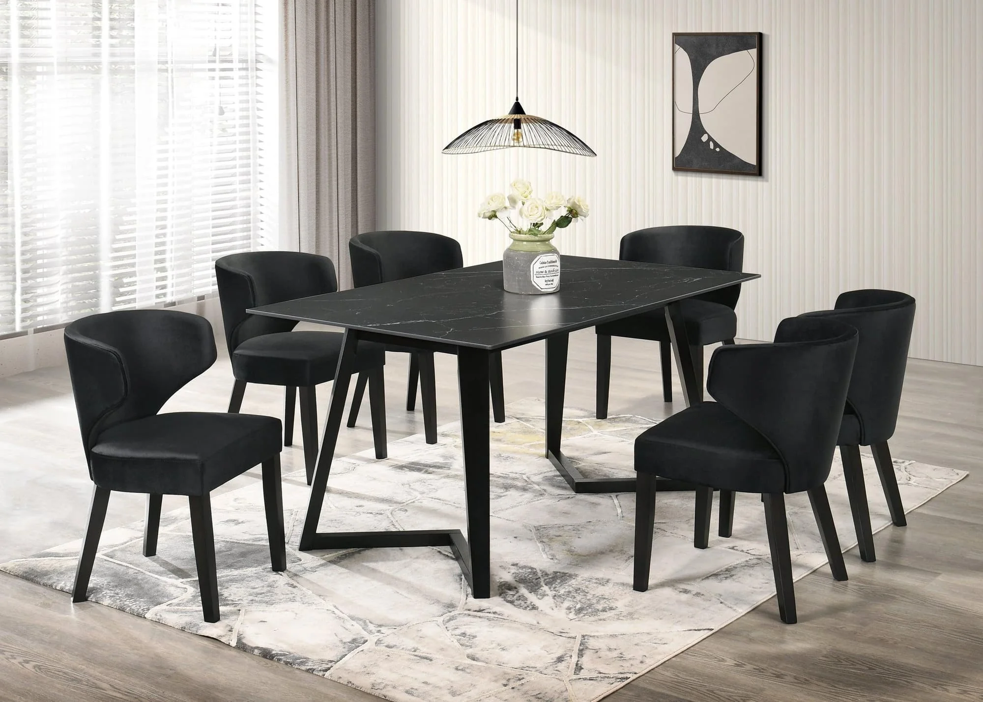 Hamilton Onyx Black Dining Room Set - Image 1