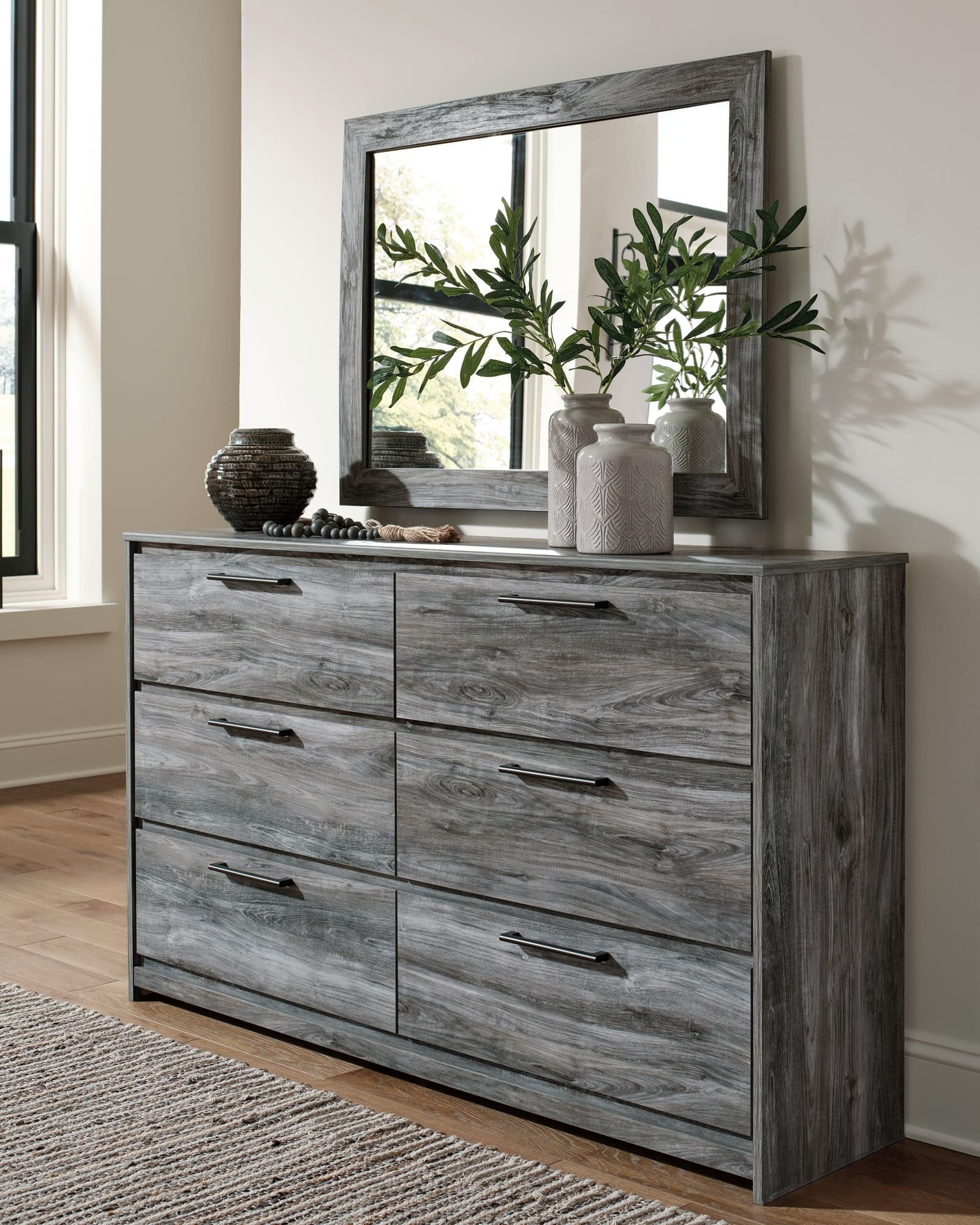 Baystorm Gray Dresser And Mirror - Image 1