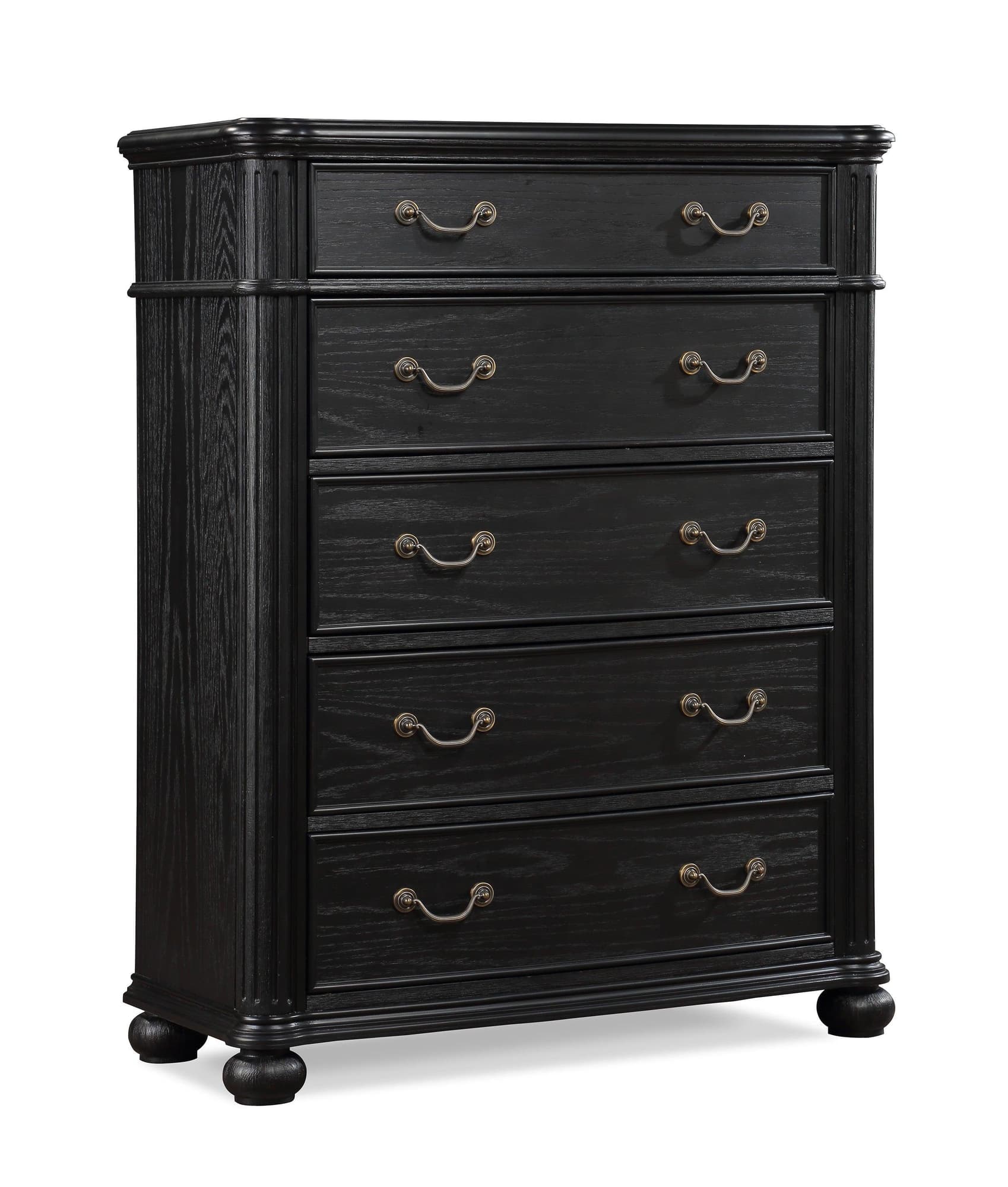 Kingsbury Black 5 Drawers Handle Accent Chest - Image 1