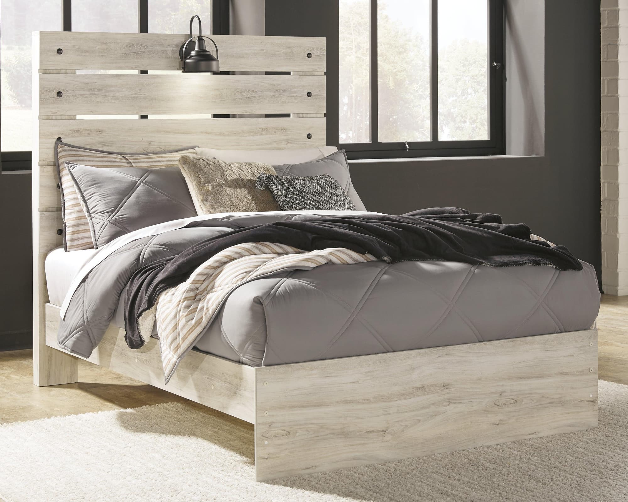 Cambeck Whitewash Full Panel Bed - Image 1