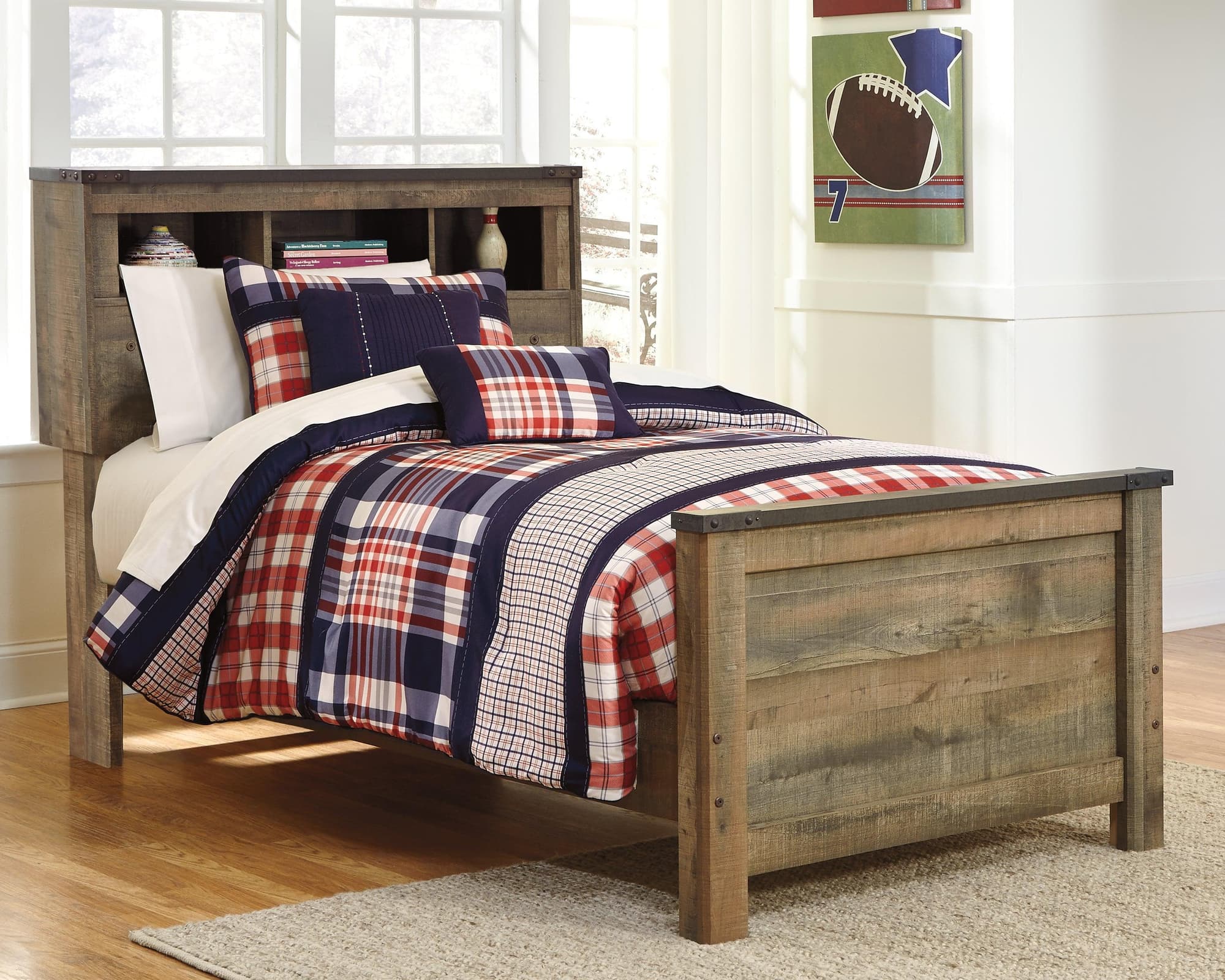 Trinell Brown Twin Bookcase Bed - Image 1