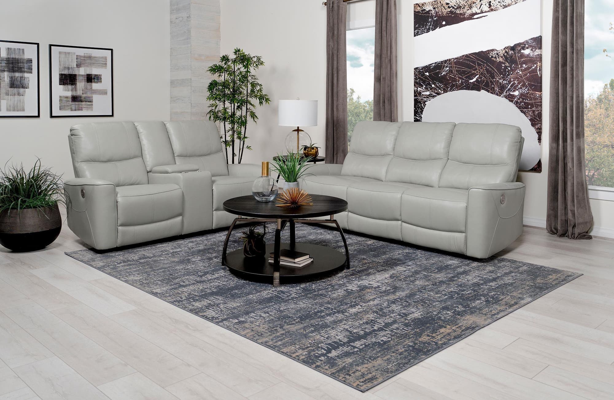 Greenfield 2-Piece Power Reclining Sofa Set Ivory - Image 1