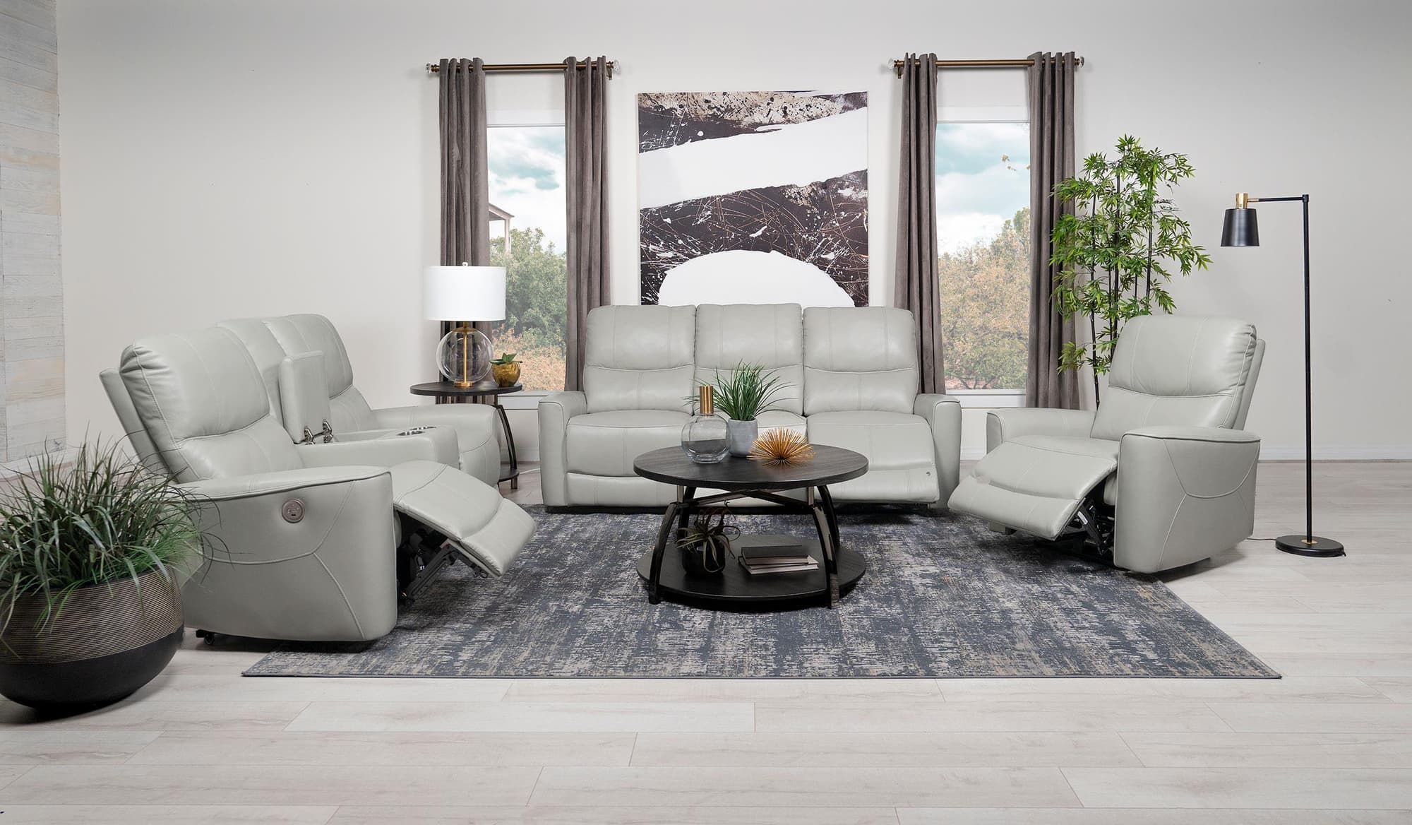 Greenfield 3-Piece Power Reclining Sofa Set Ivory - Image 1