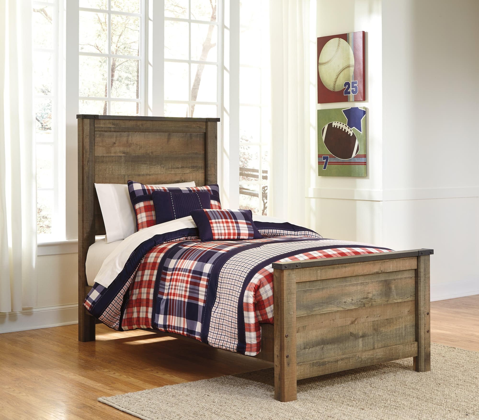 Trinell Brown Twin Panel Bed - Image 1