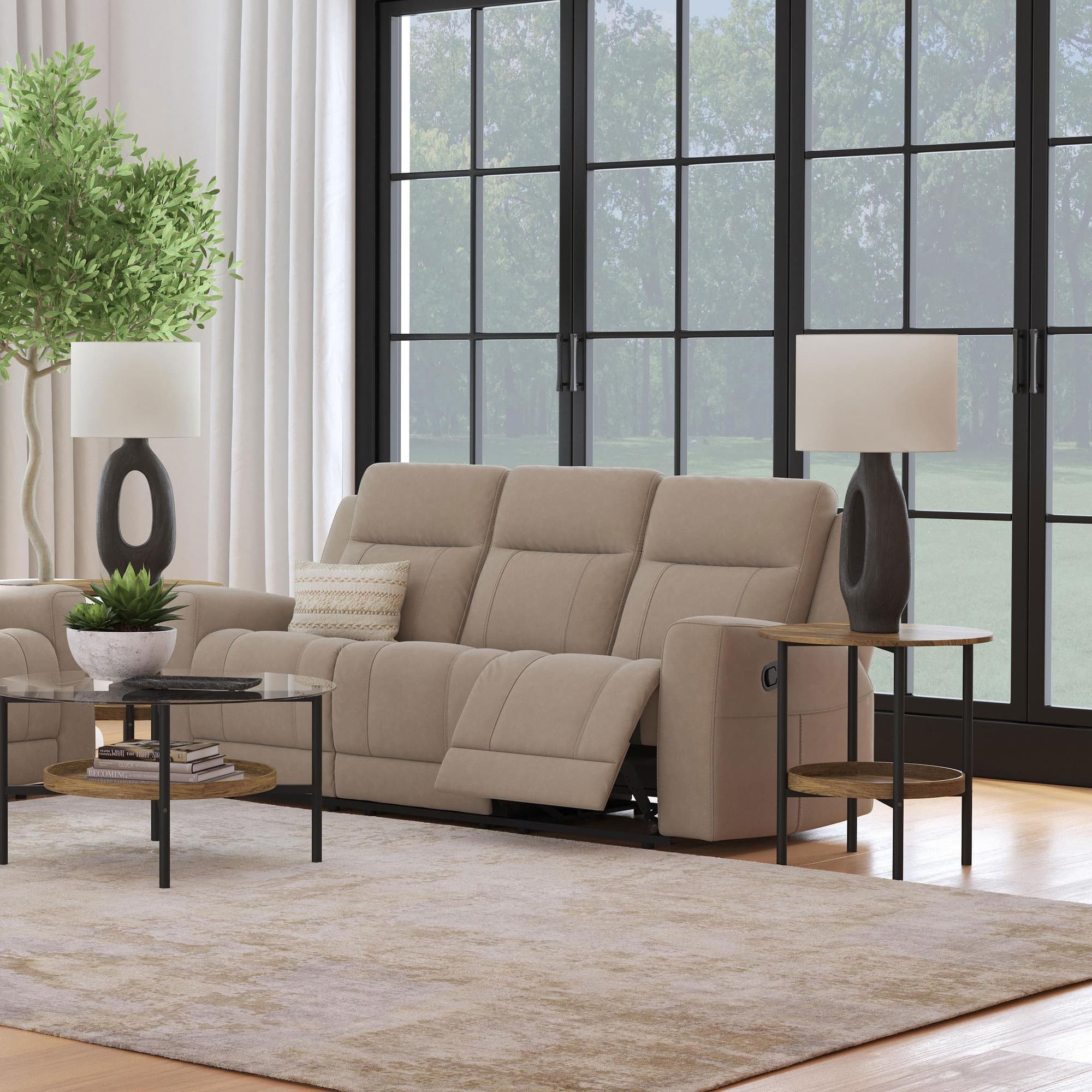 Brentwood Upholstered Motion Reclining Sofa Taupe - Image 1