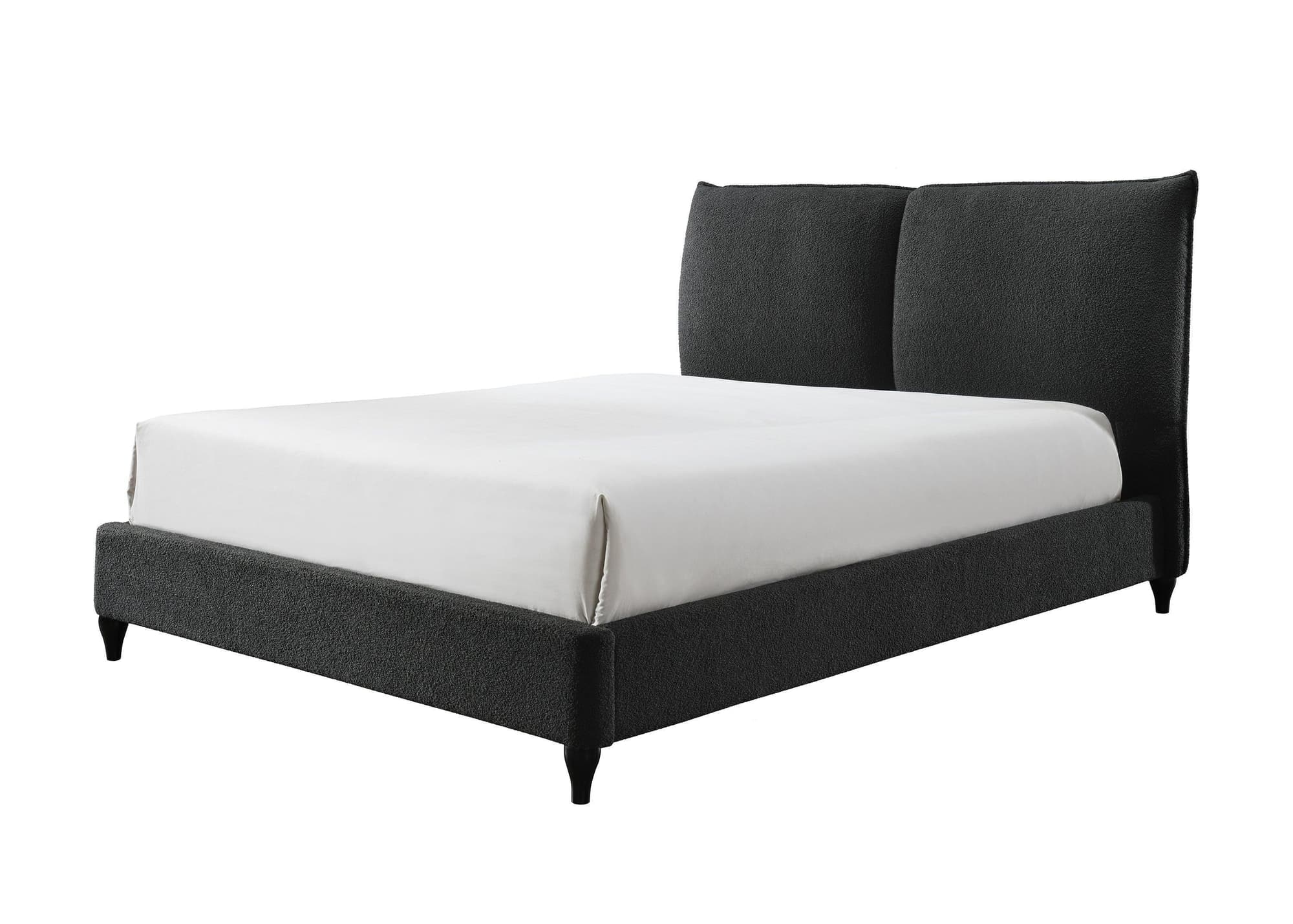 Jenn Charcoal Fabric Upholstered Platform Queen Bed - Image 1