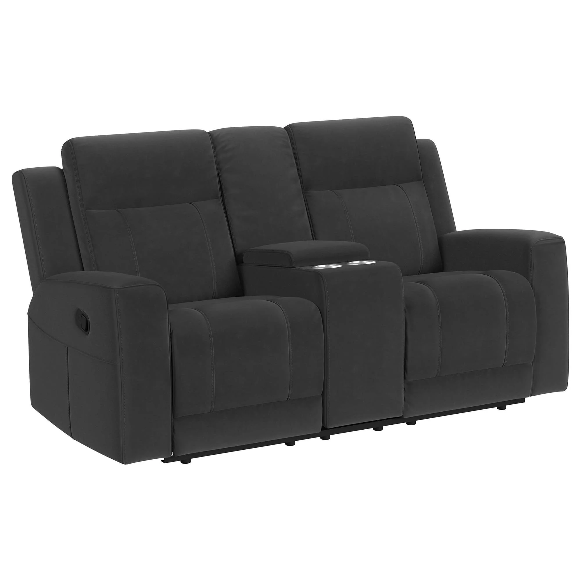 Brentwood Upholstered Motion Reclining Loveseat Black - Image 1