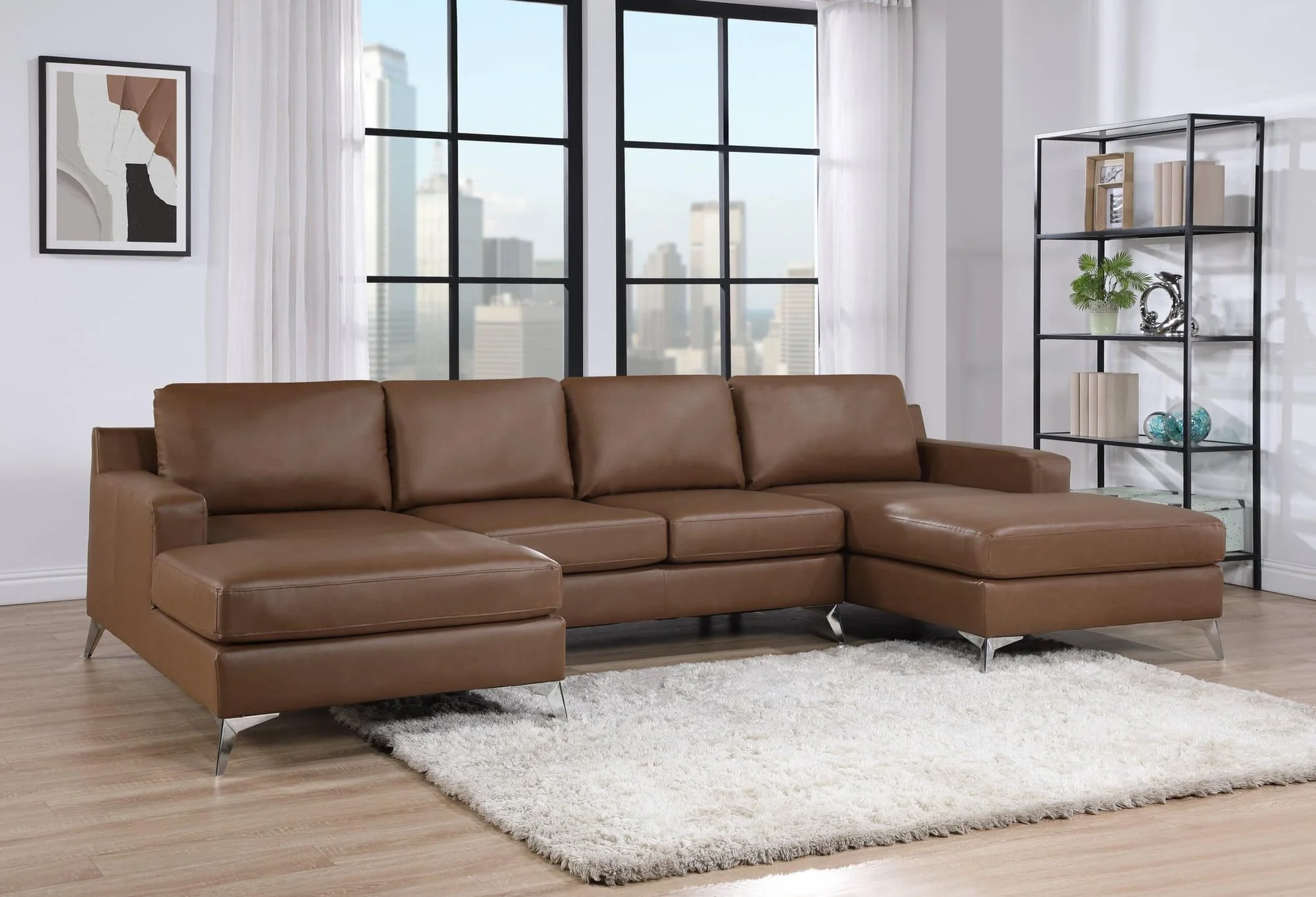 Cace Saddle Double Chaise Sectional - Image 1