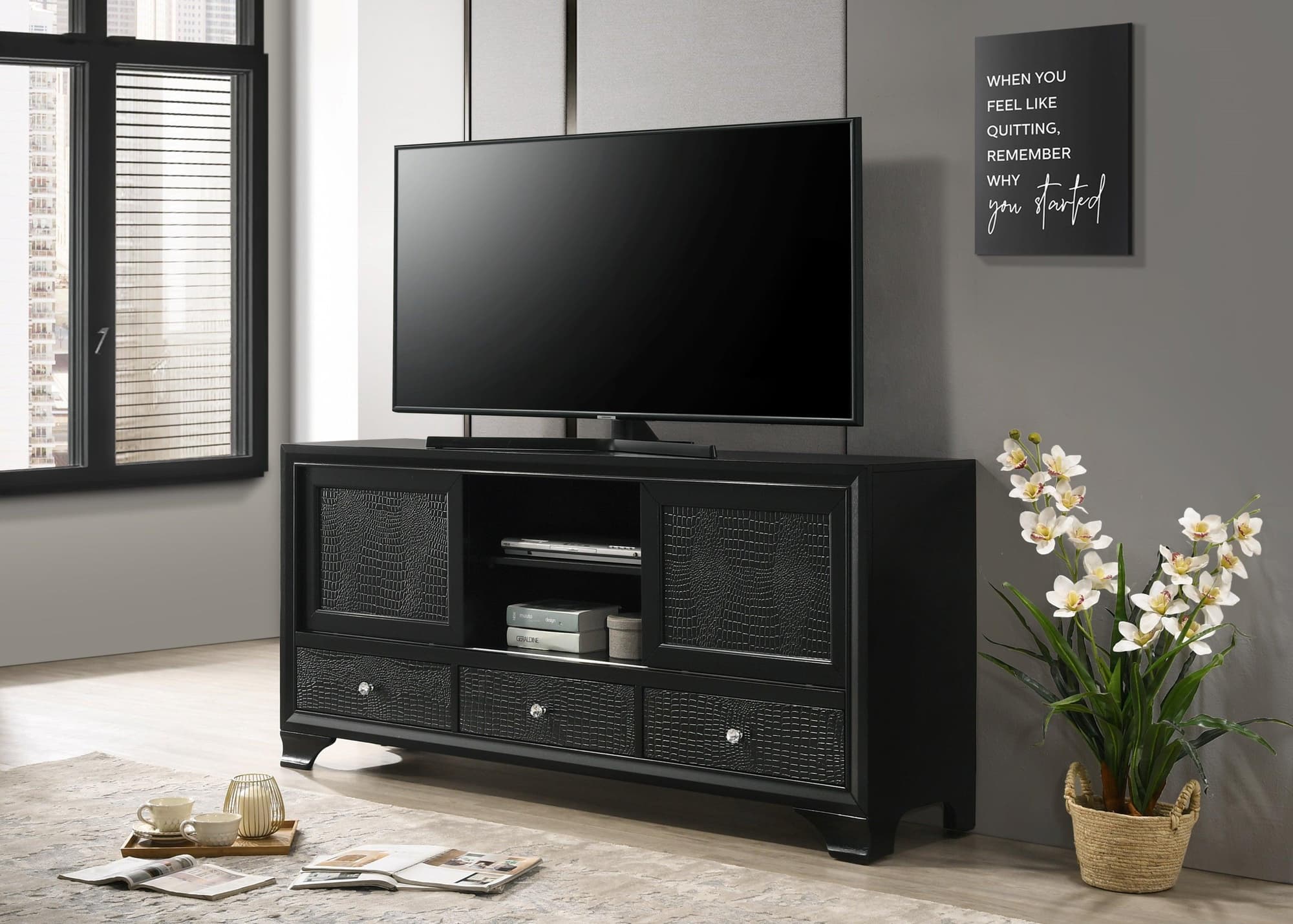 Lyssa Black Storage TV Stand - Image 1