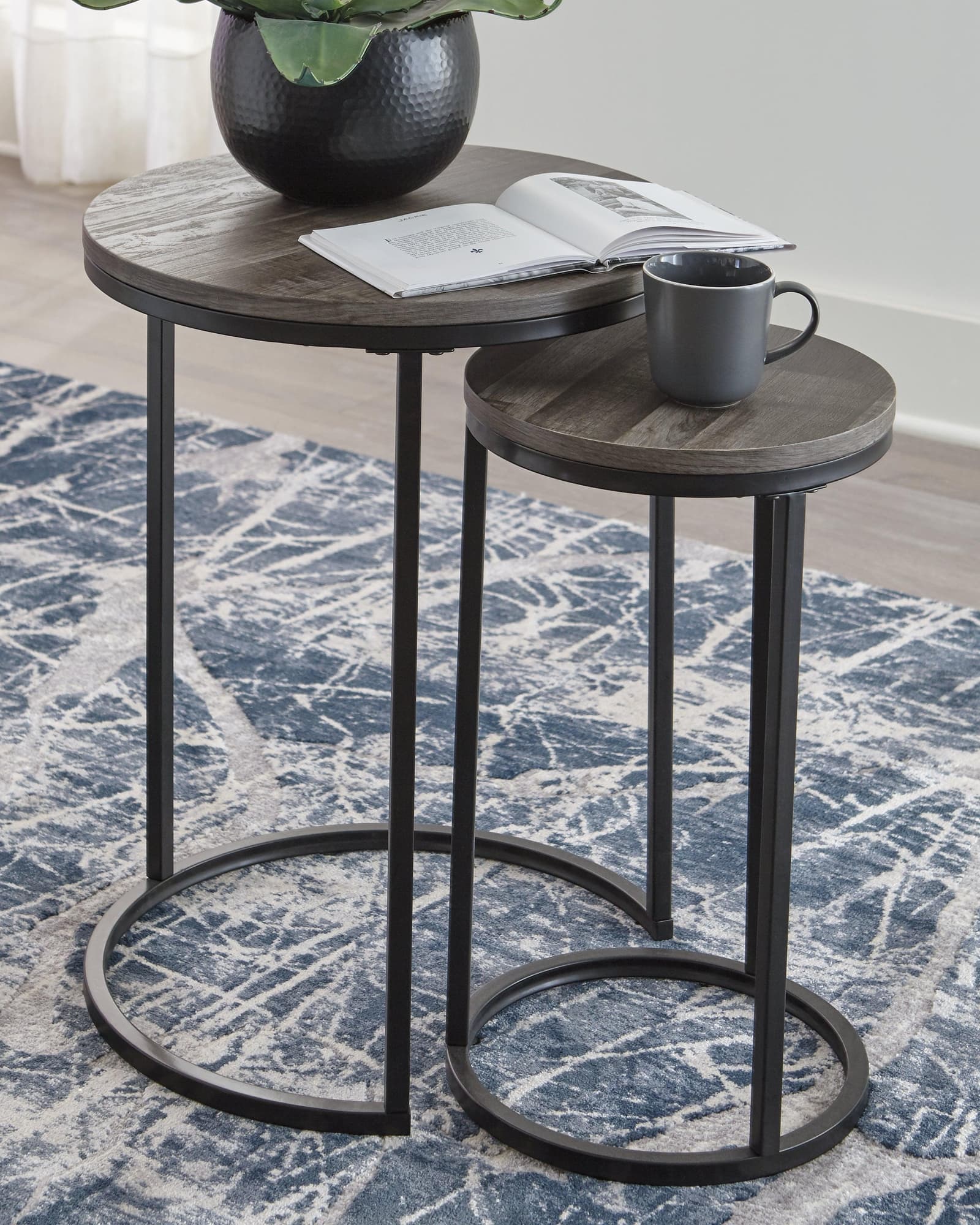 Briarsboro Black Gray Accent Table (Set of 2)