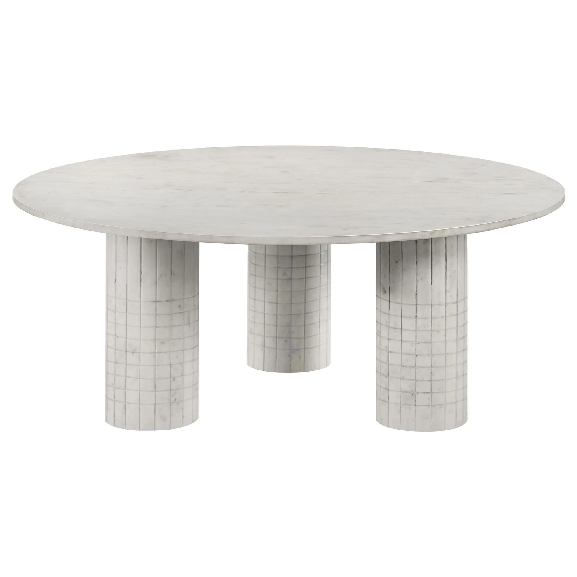 Astoria Round Genuine Marble Coffee Table White - Image 1