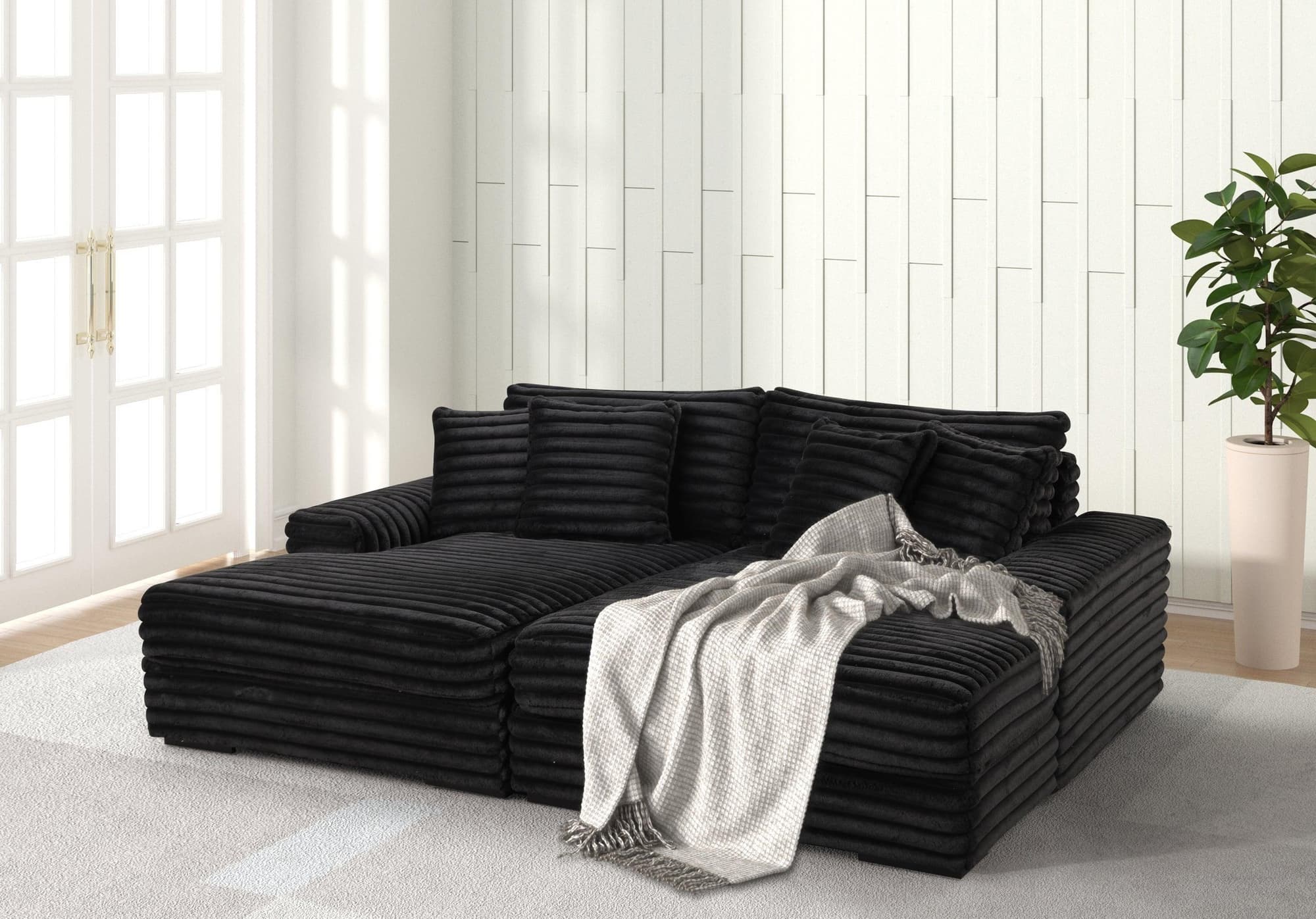 Fon Black Chaise Lounge