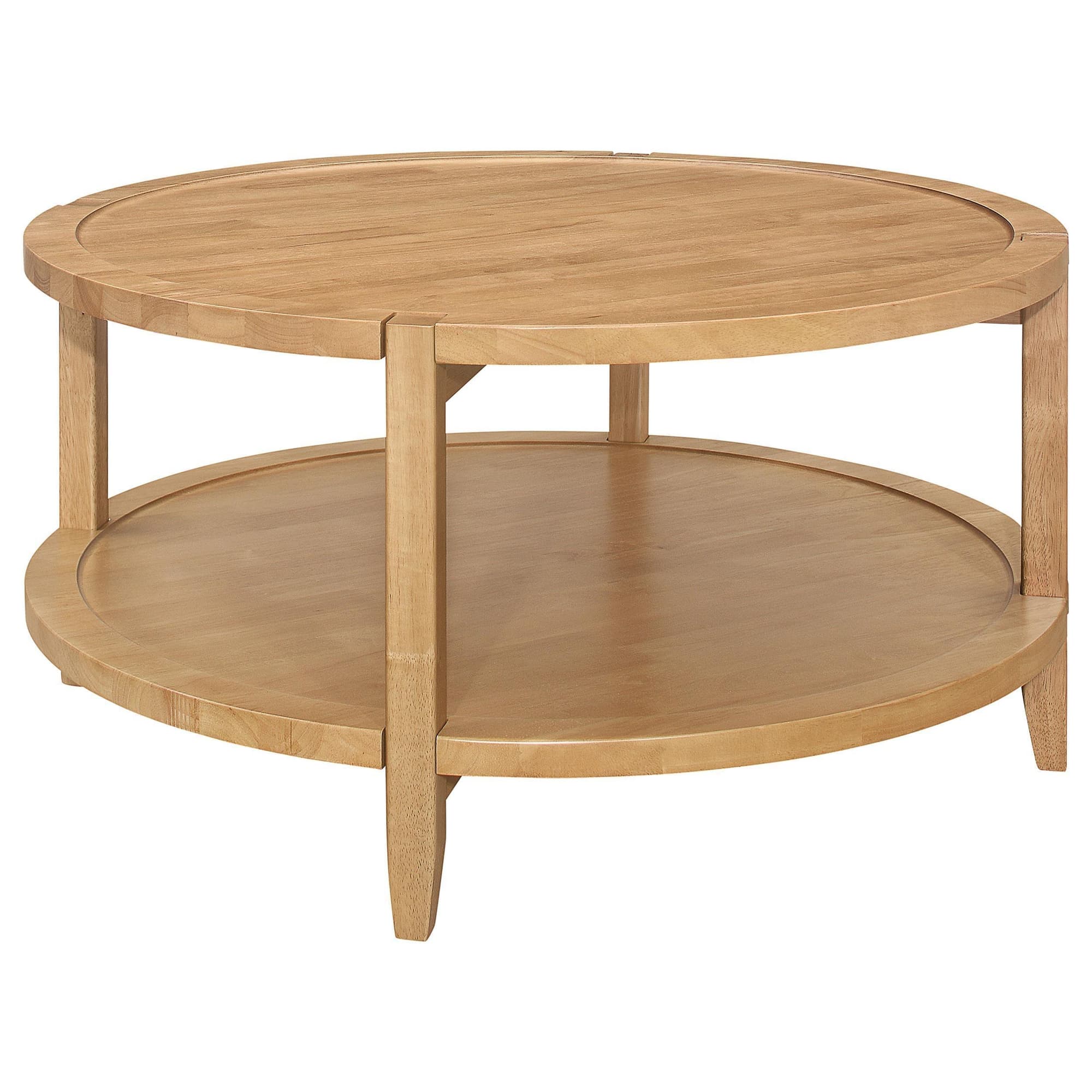 Camillo Round Solid Wood Coffee Table Maple Brown - Image 1