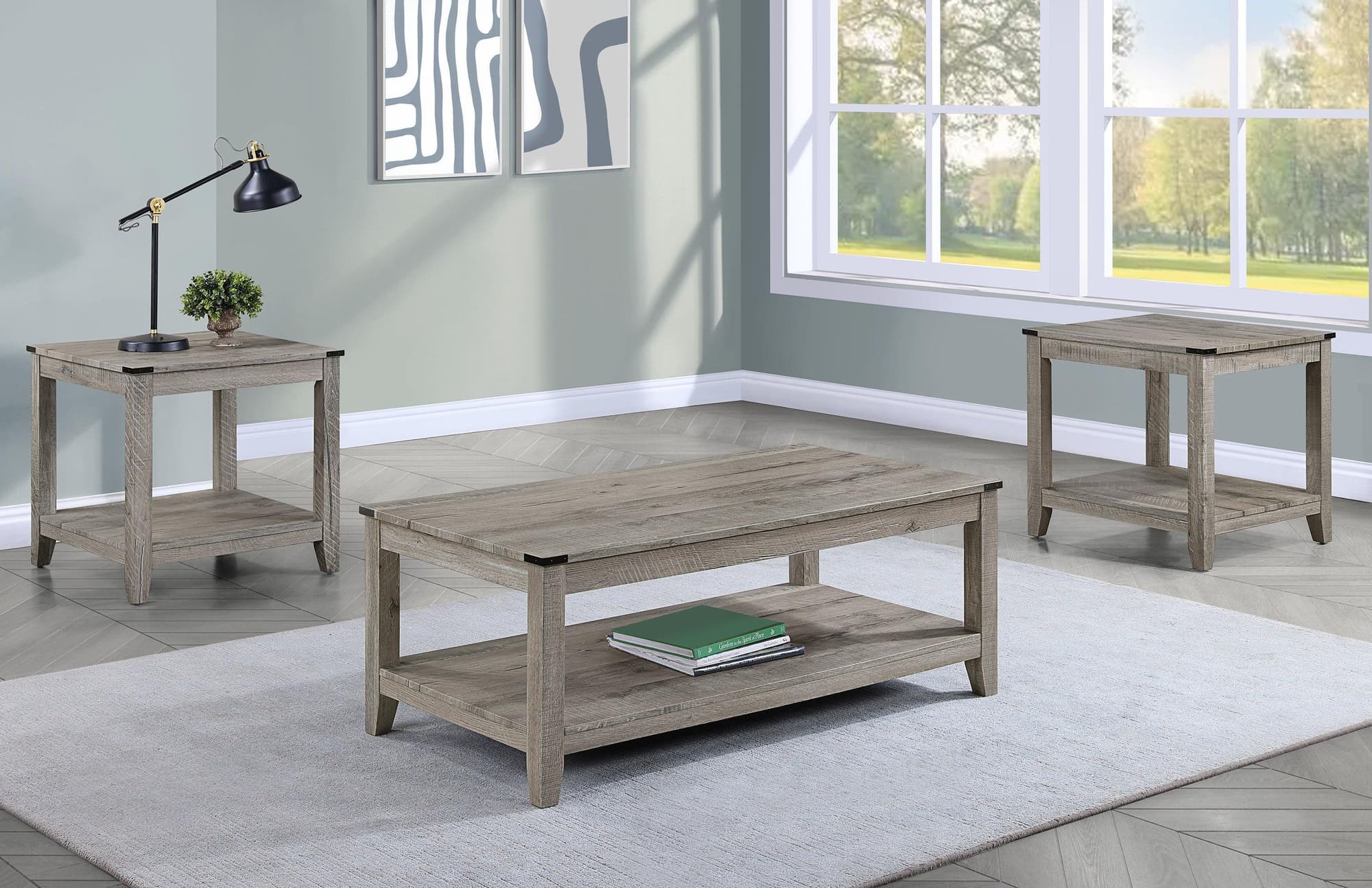 Milton Light Brown Cocktail Coffee Table - Image 1