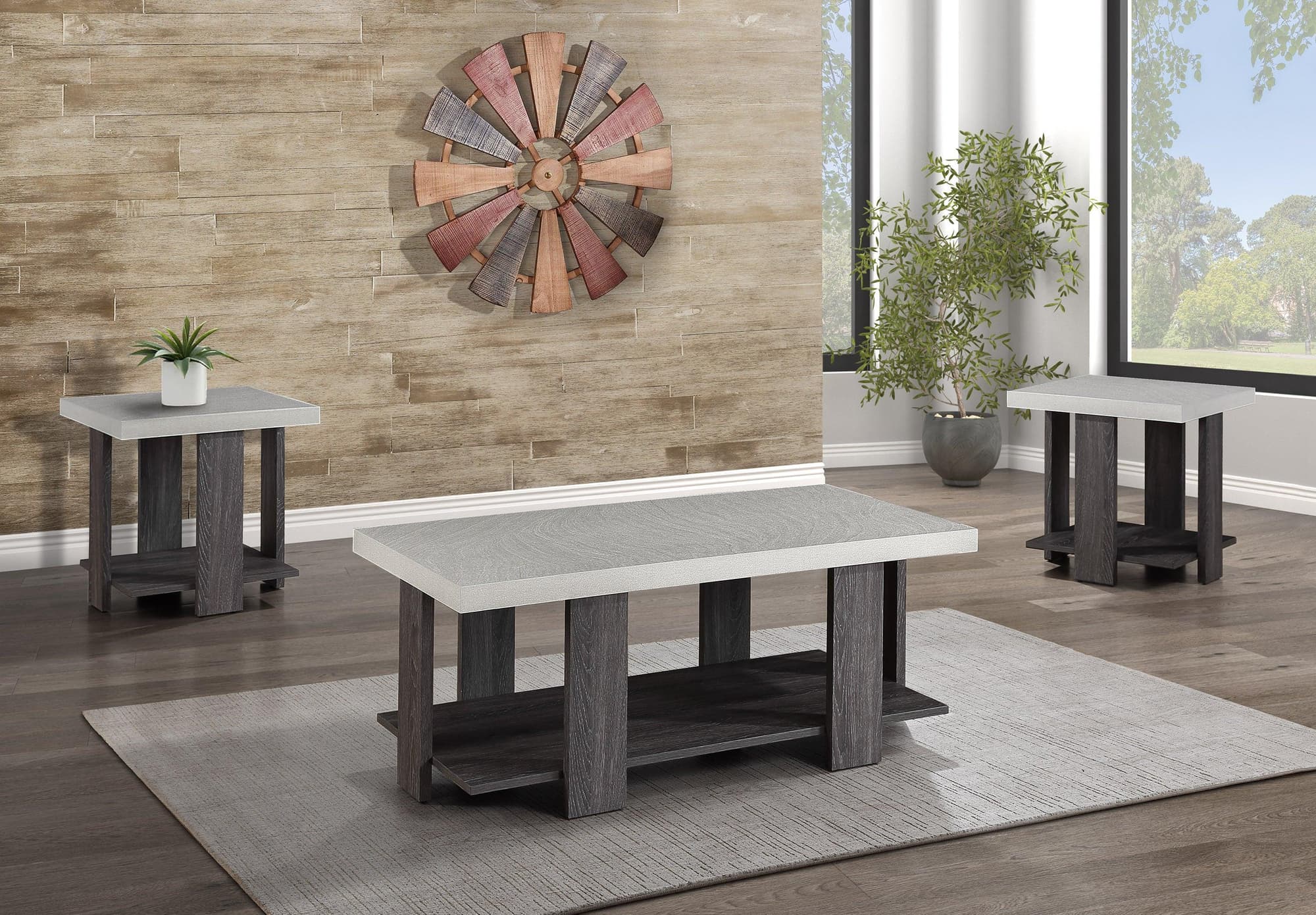 Boris White Gray Cocktail Coffee Table
